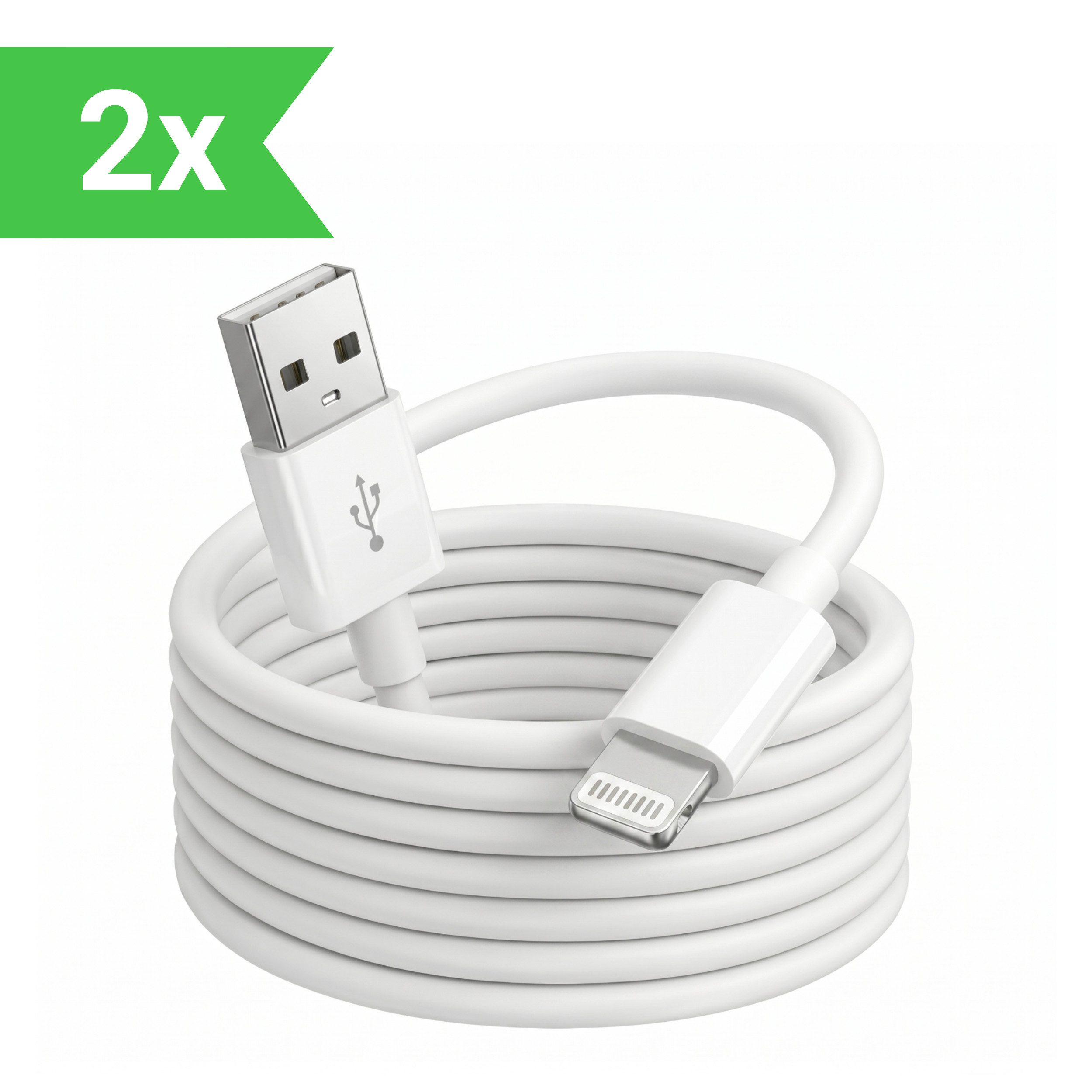 PlugUp iPhone Lightning Ladekabel USB-A für iPhone 11 12 13 14 Pro Max Plus Lightningkabel, USB Typ A, Lightning, USB Typ A (200 cm), Lightning Ladekabel für iPhone 8 X XS XR 11 12 13 14 Pro Max SE USB-A