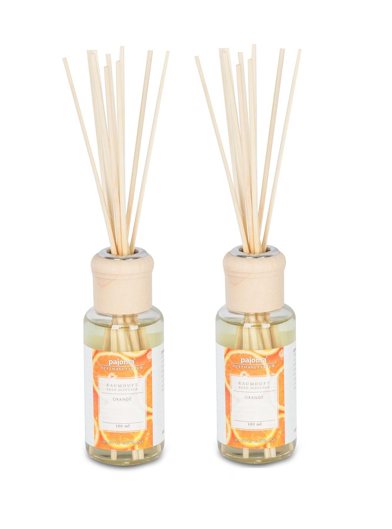 Levandeo® Luftbefeuchter, 2er Set Raumduft 100ml Orange Lufterfrischer Stäbchen