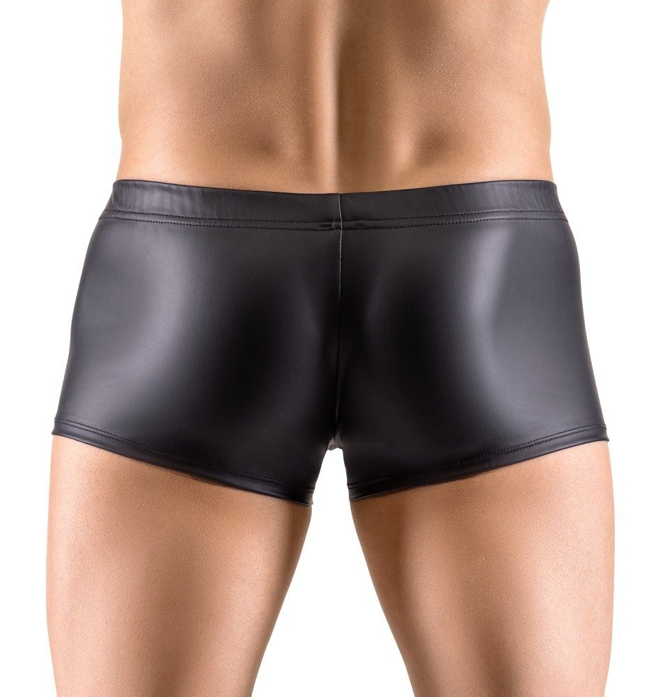 Svenjoyment Boxershorts Wetlook Boxershorts mit Reißverschluss - schwarz (1-St) Beutel kann komplett runtergeklappt werden