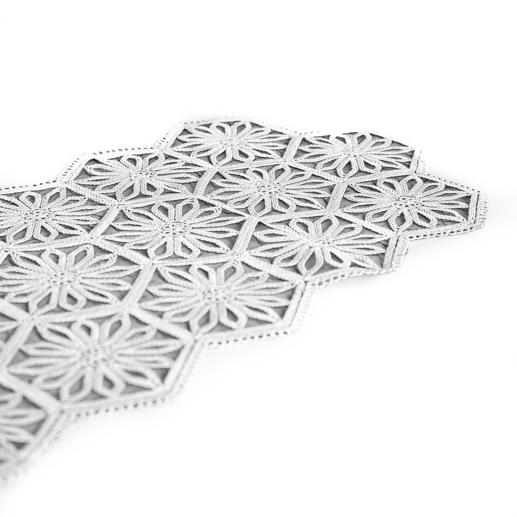 Almina Tischläufer Exclusive Tischwäsche Tischäufer ca. 40x140 cm mit Blumen bestickt