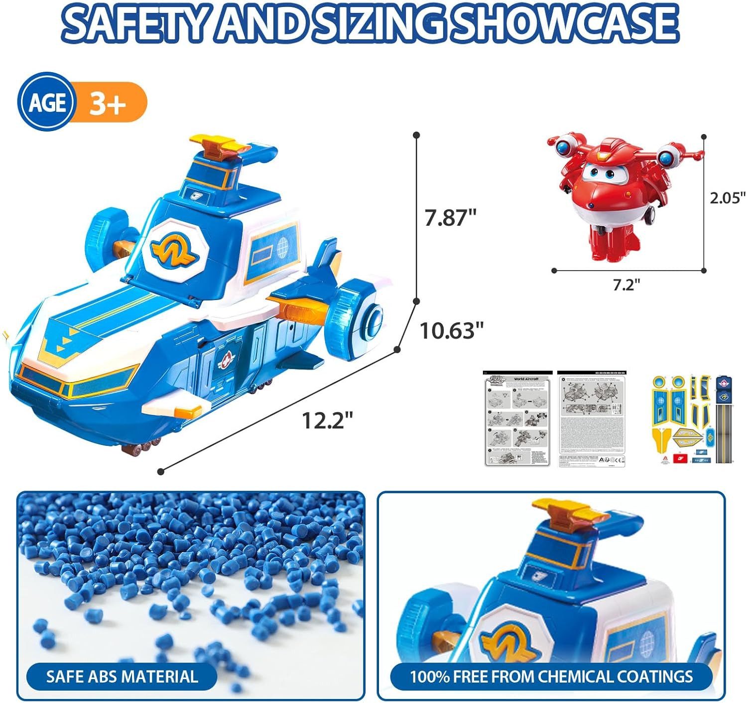 Super Wings Spielzeug-Flugzeug World Aircraft Flughafen mit 2 Flugzeugen