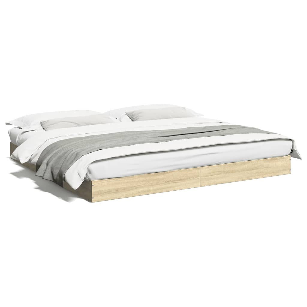 vidaXL Bettgestell, Bettrahmen Sonoma-Eiche 180x200 cm günstig online kaufen