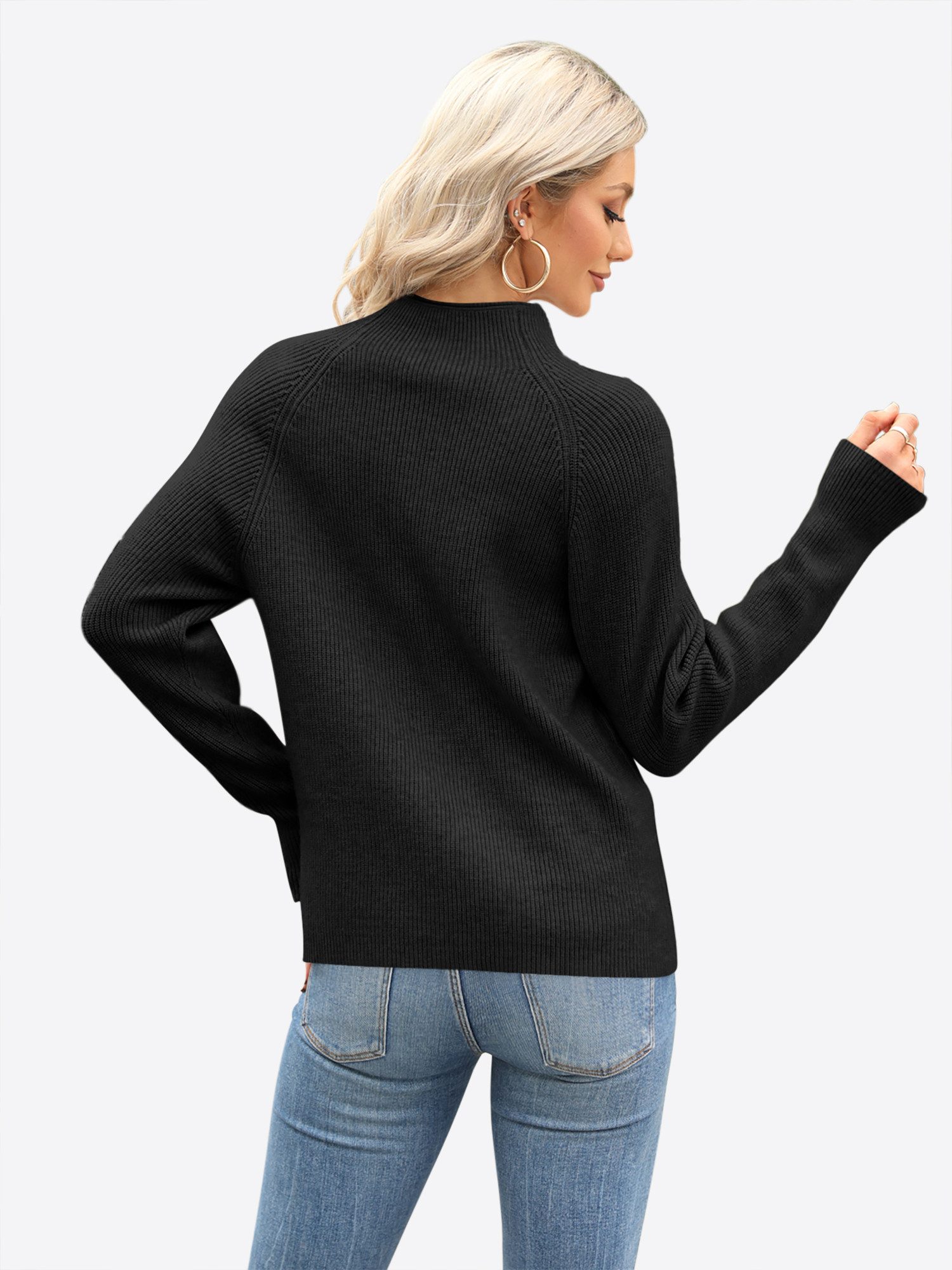 Imily Bela Sweater Damen Lockerer pullover mit Stehkragen (Packung, 1-tlg., günstig online kaufen