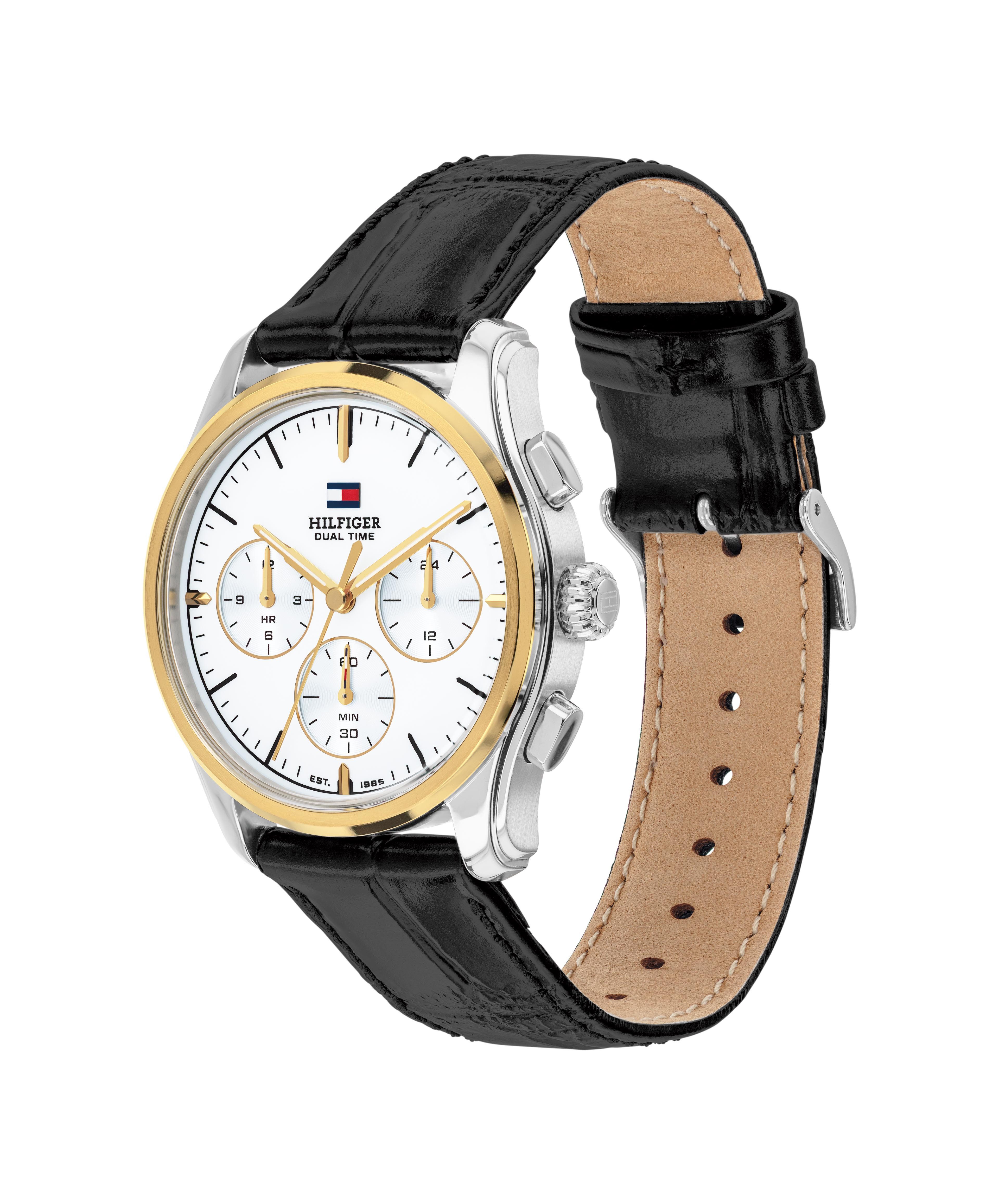 Tommy Hilfiger Multifunktionsuhr BRYANT 1710809, Quarzuhr, Armbanduhr, Damenuhr, Herrenuhr, Lederarmband, analog