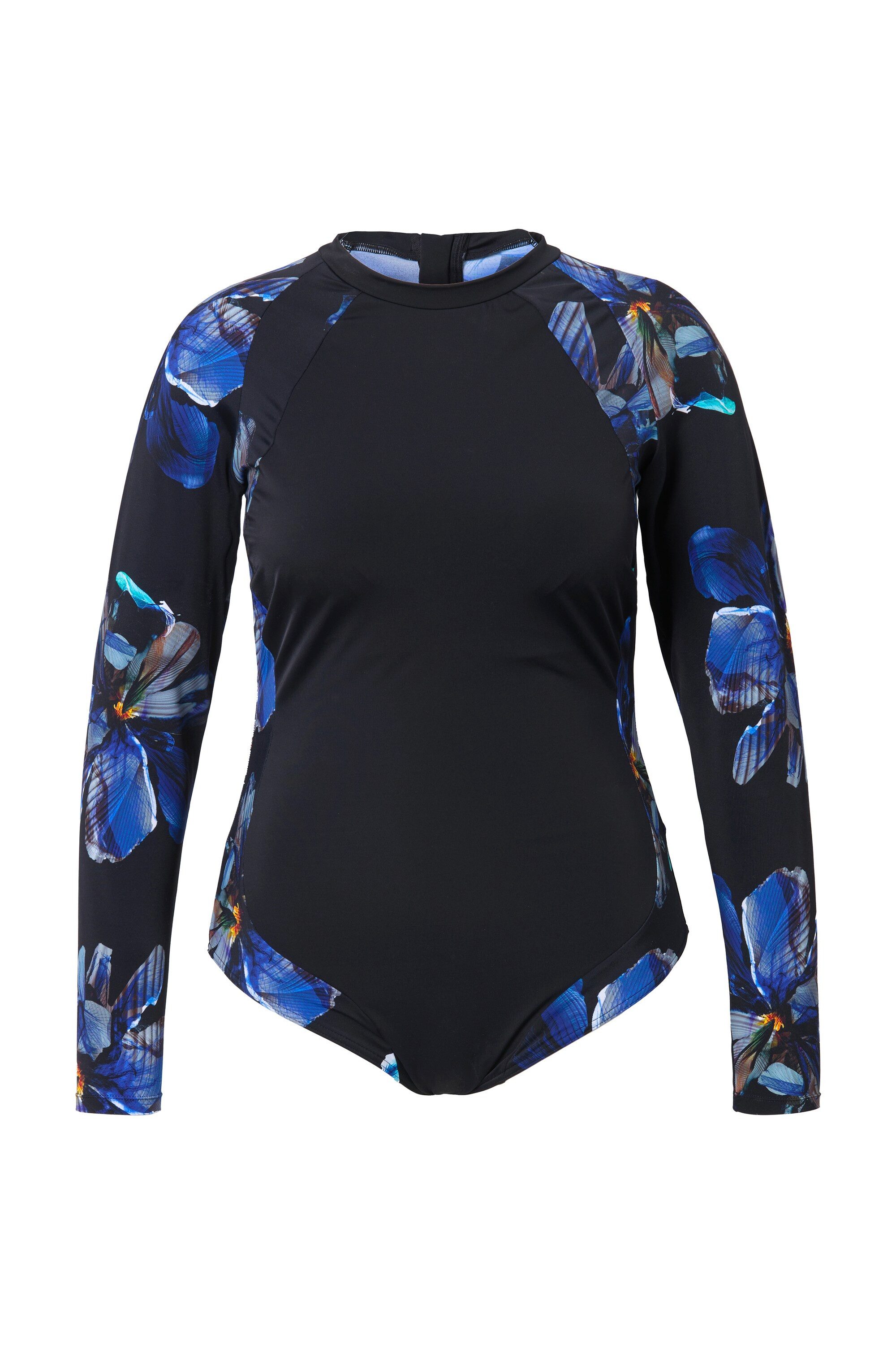 Ulla Popken Badeanzug Badeanzug UPF 50+ ohne Softcups Stehkragen günstig online kaufen