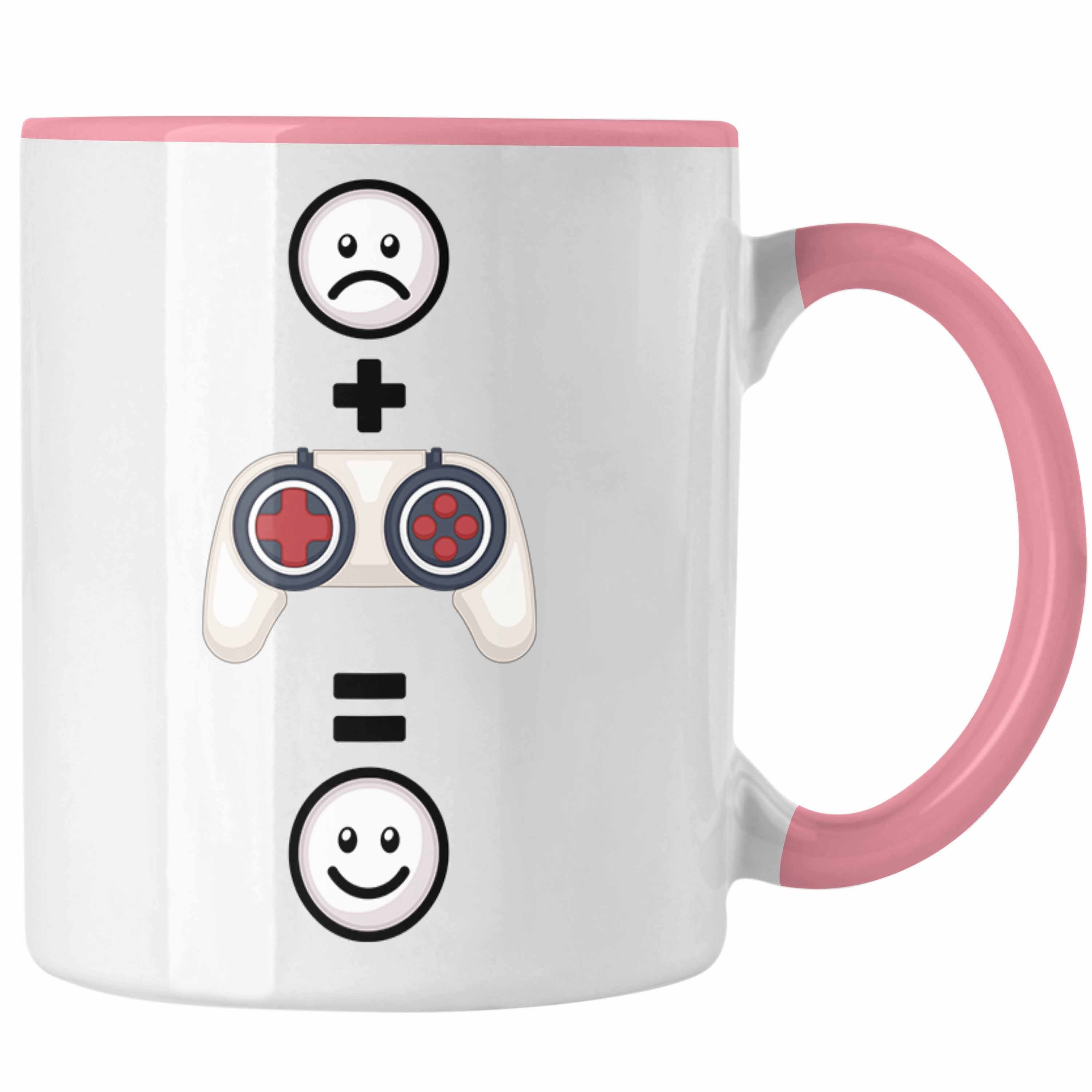 Trendation Tasse Gamer Zocker Tasse Geschenk für Gamer Lustige Geschenkidee :(Kontro Rosa