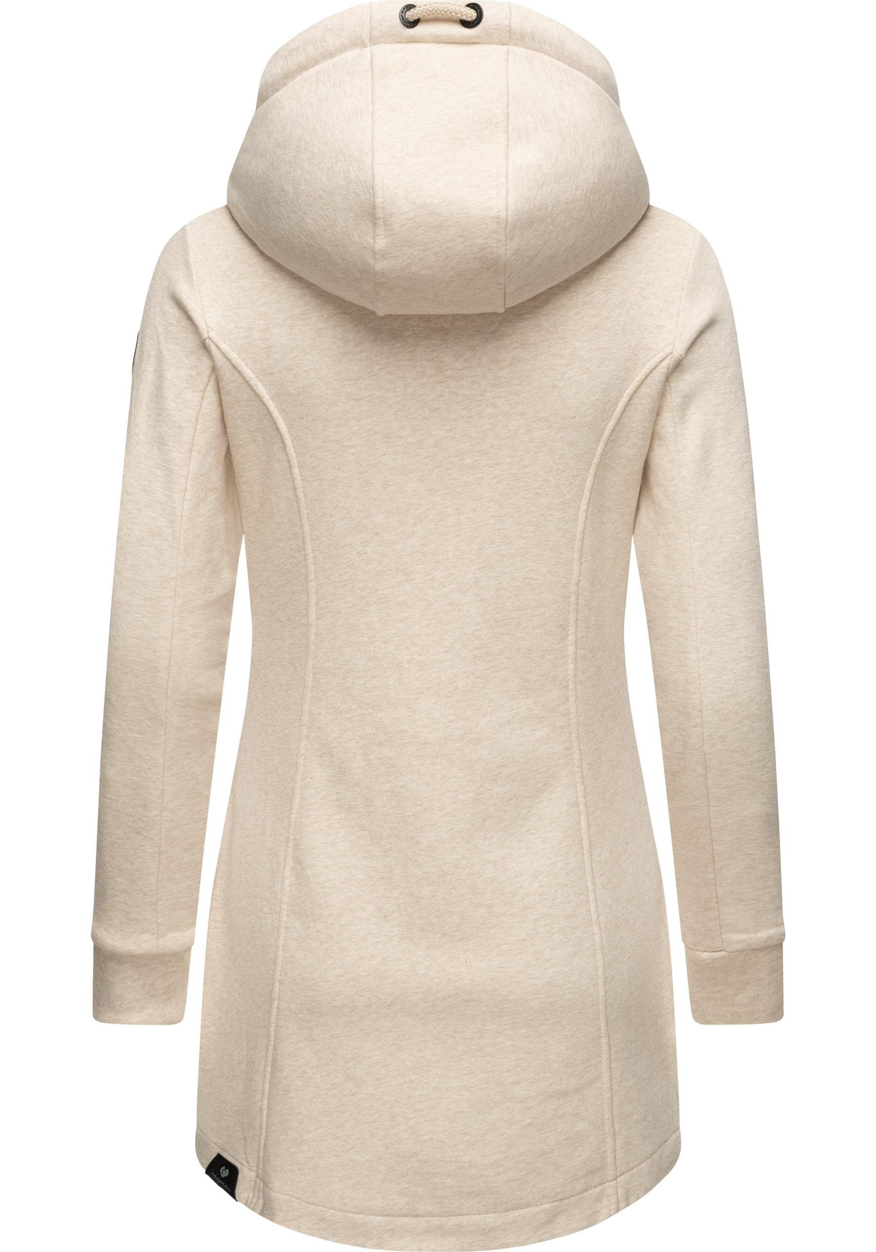 Ragwear Langjacke Letty Intl. Sportliche Kapuzenjacke mit Kunstleder-Elementen