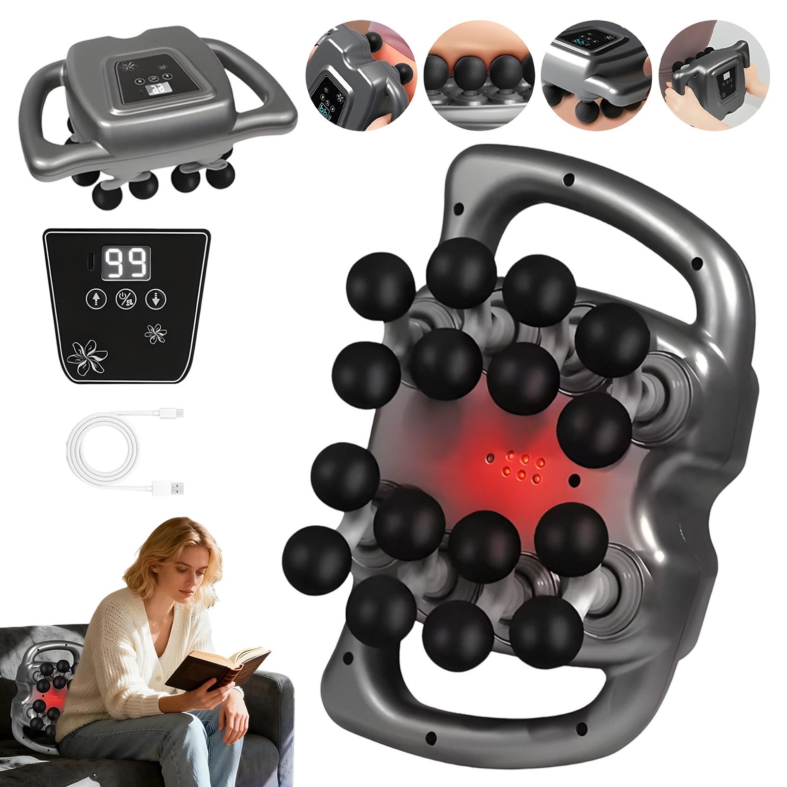 Massagegerät Massagegerät, 2-in-1-Nacken-Beine-Rücken-Massagegerät