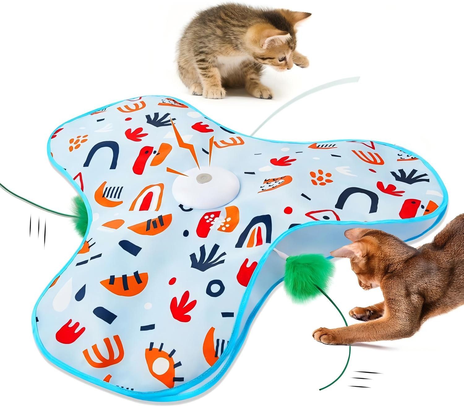 AIBISTAR Tier-Intelligenzspielzeug Interaktives Katzen-Spielzeug, Feder, Mausgeräusche, USB-C, Elektrisches Katzenspielzeug,Ideal für Kätzchen & erwachsene Katzen