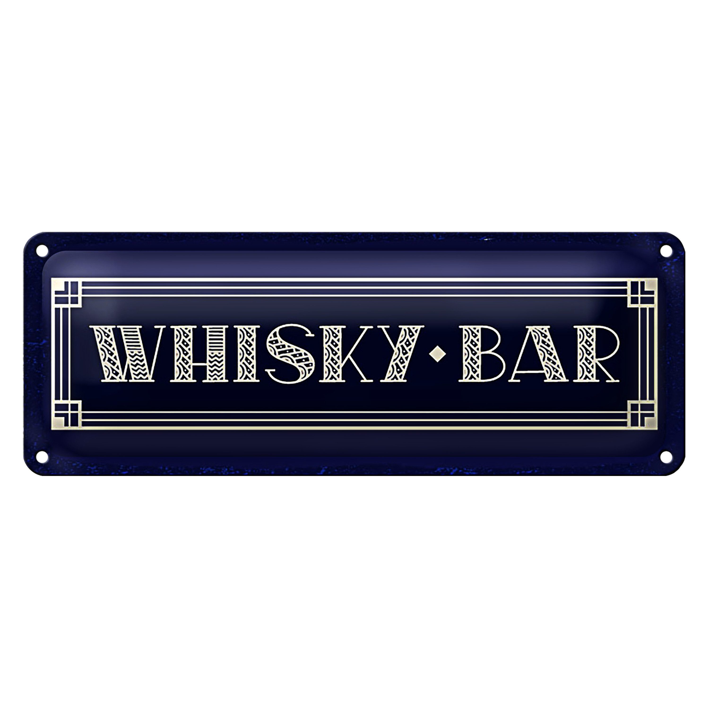 Metallschild Blechschild 27x10 cm Whisky Bar Dekoration