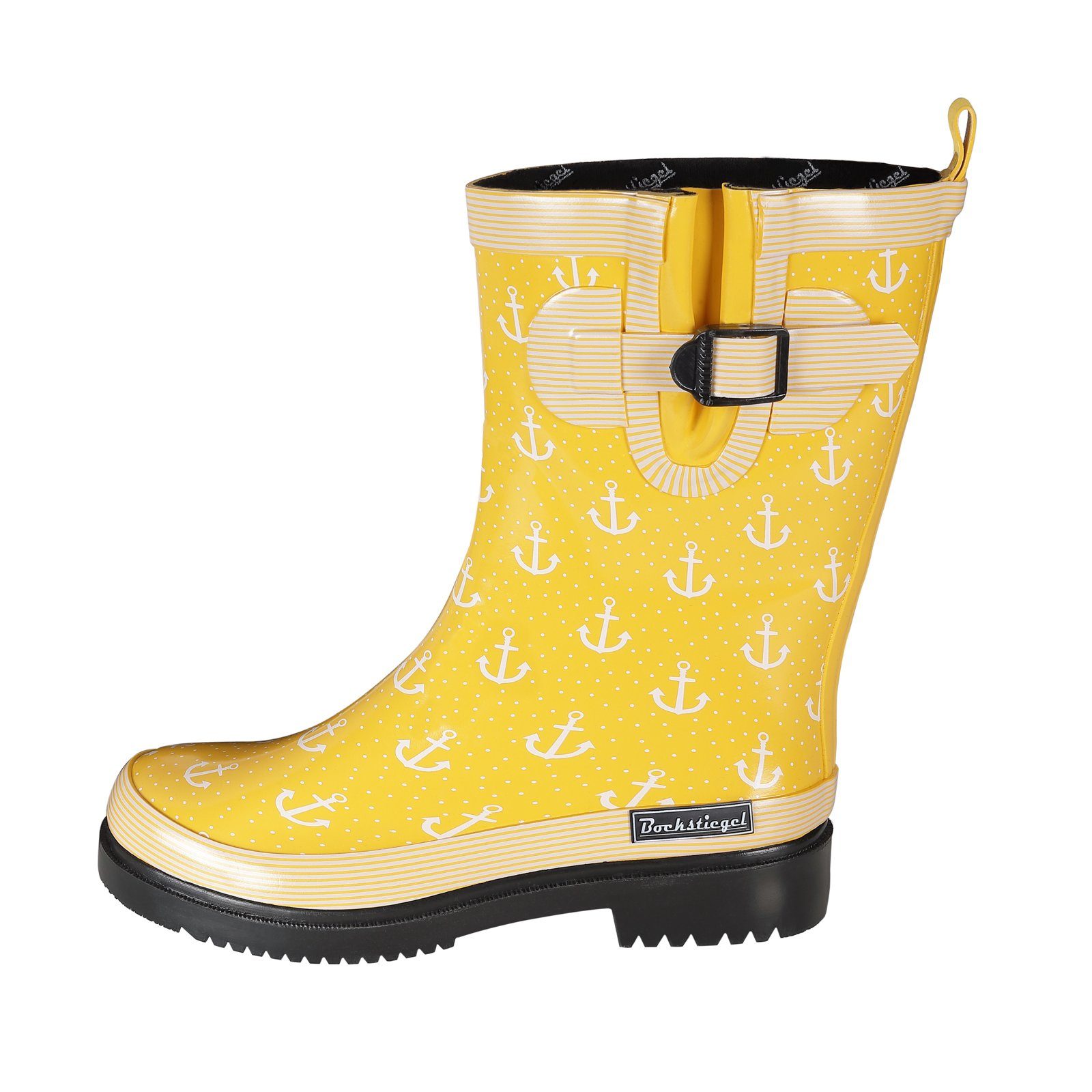 Damen für gelb Marleen mit Stiefel Bockstiegel Regenstiefel Frauen SALIHA Gummistiefel Anker-Print –