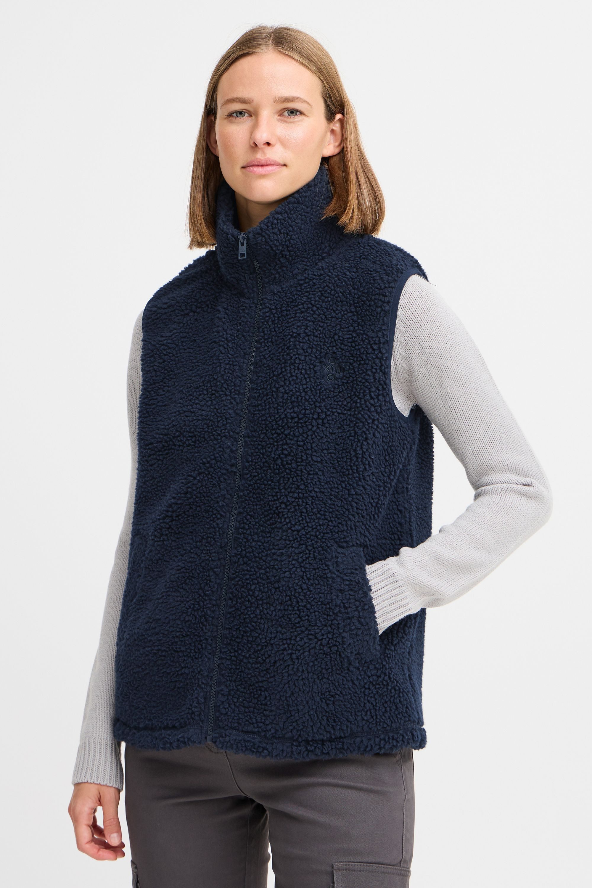 OXMO Plüschweste OXTINNE Lässige Teddyweste mit Taschen günstig online kaufen