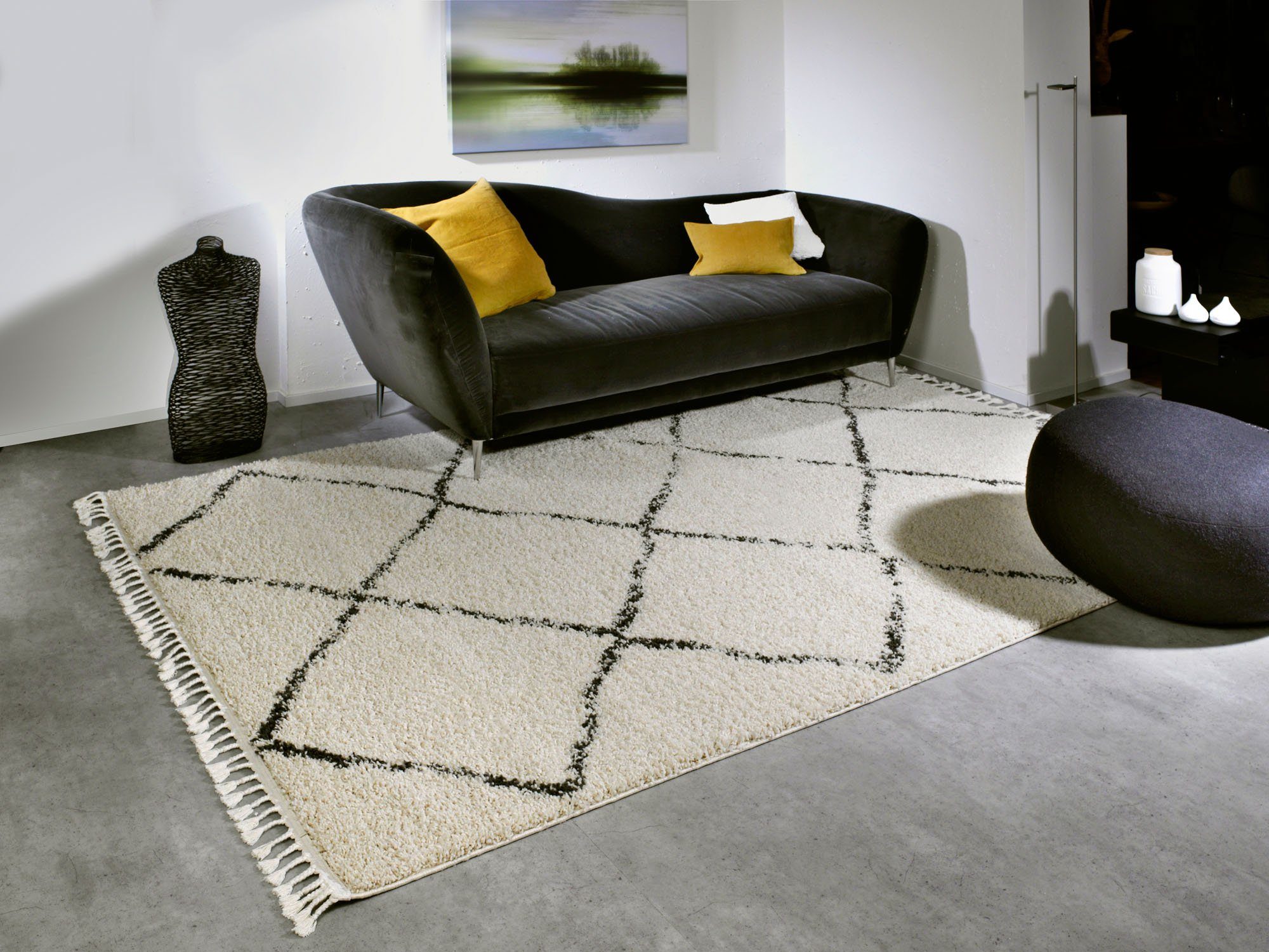 GALLERY M branded by Musterring Hochflor-Teppich Donna, rechteckig, Höhe: 30 mm, Wohnzimmer