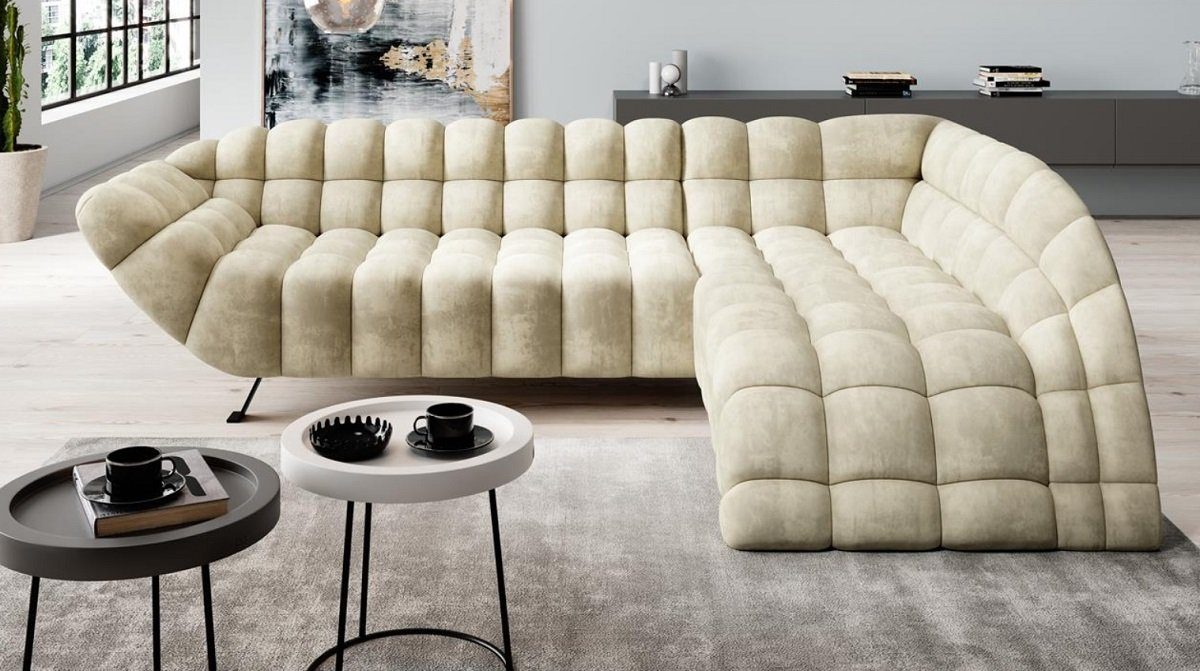 Design Sofa Dreams beige, Sofa mit edlem bequemer Form mane L Cloud Ecksofa in