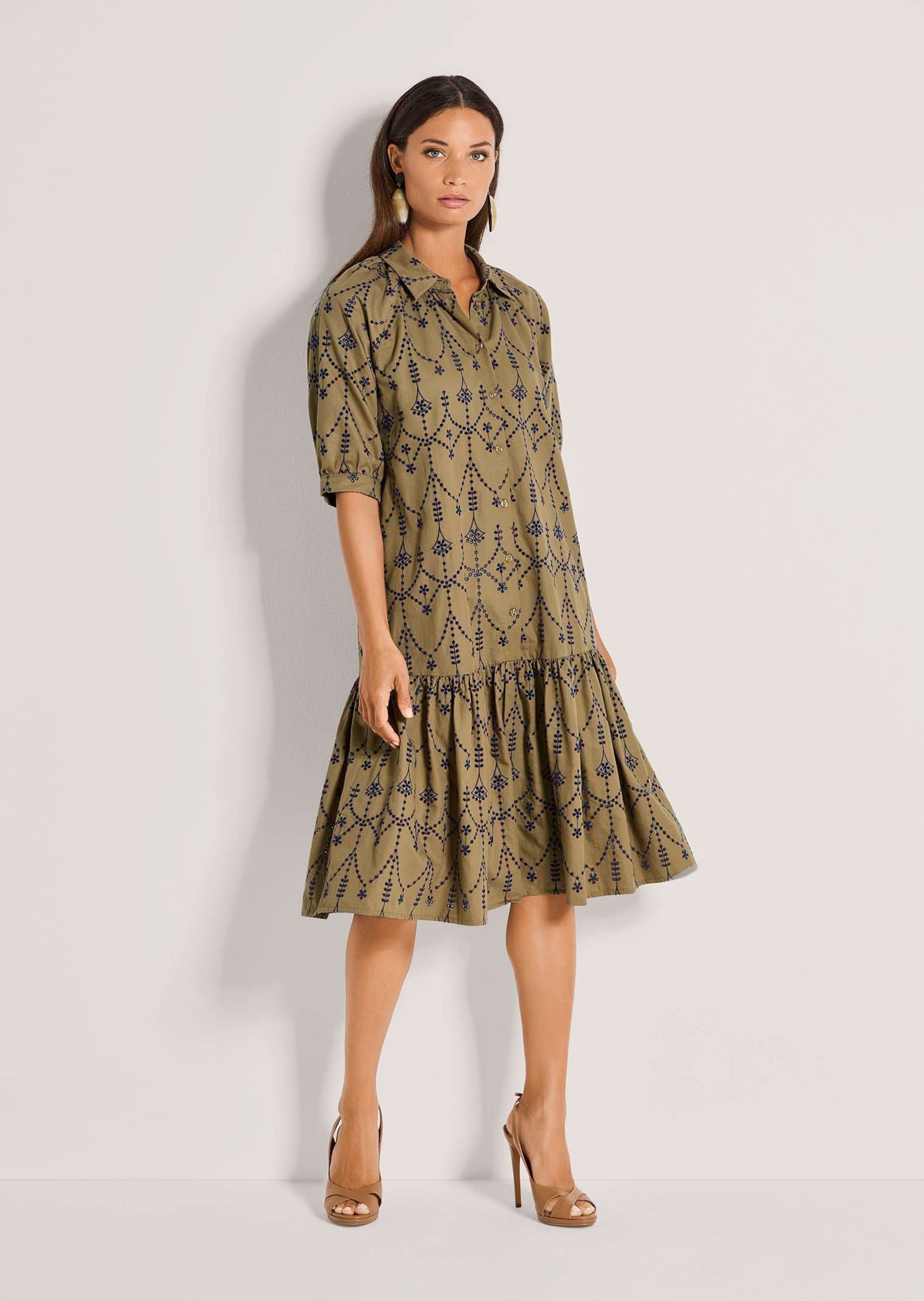 MADELEINE Midikleid Sommerliches Midikleid mit Volant Baumwollkleid mit Hem günstig online kaufen