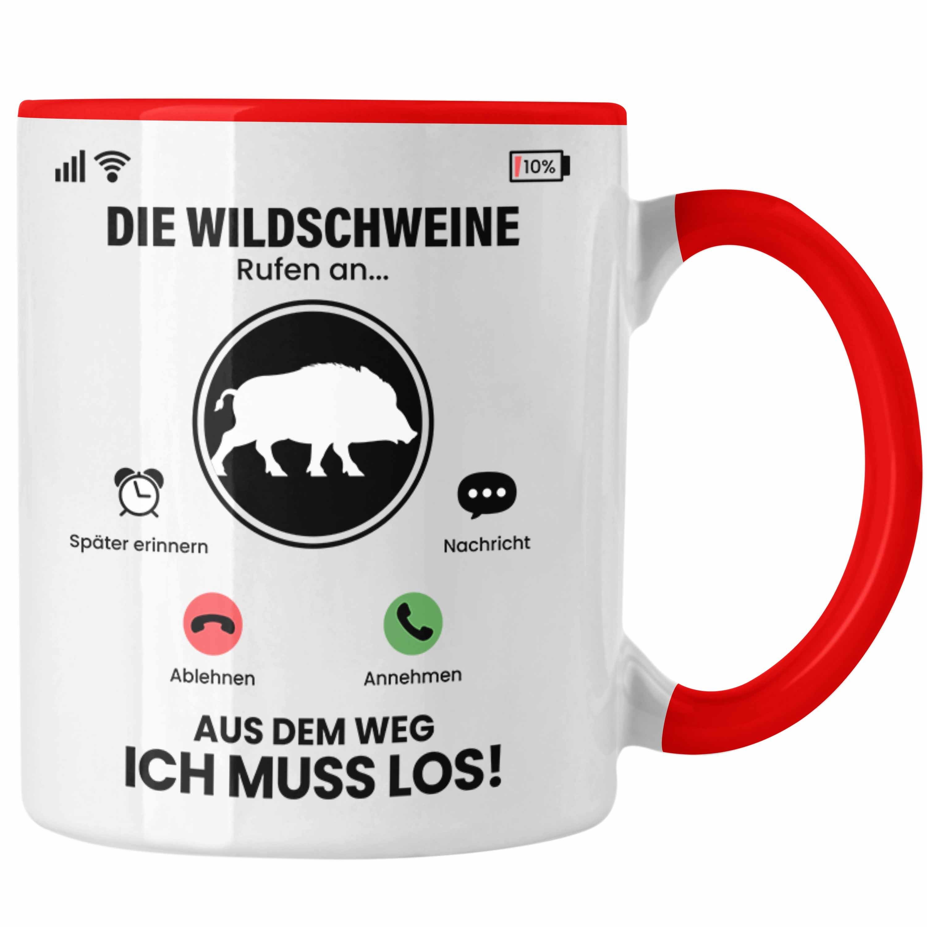 Trendation Tasse Die Wildschweine Rufen An Tasse Geschenk für Wildschweine Züchter Besi Rot