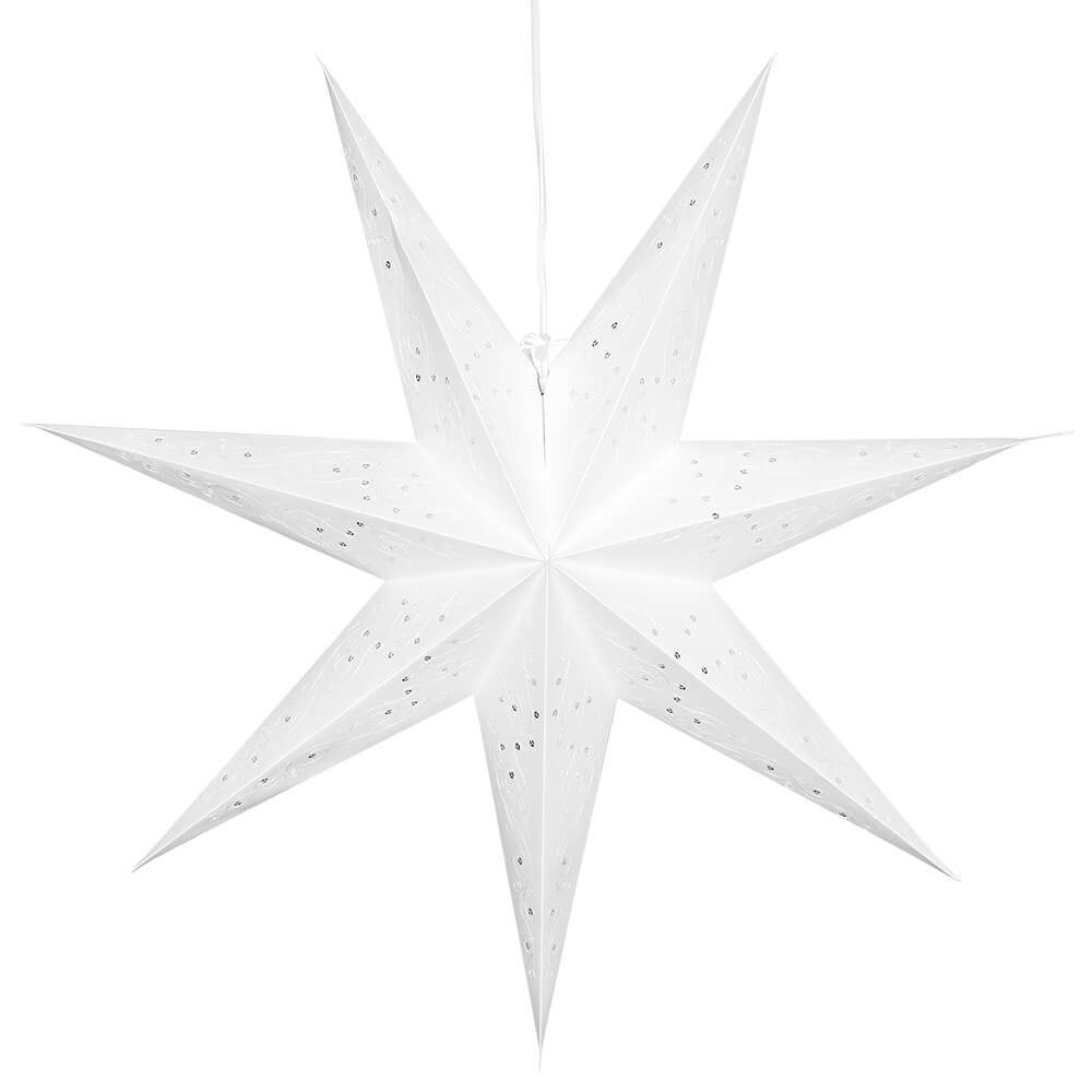 Markslöjd Solvalla Tischstern Weihnachtsdeko - 45 Cm, Holzsockel Weiß, Lochmuster, E14