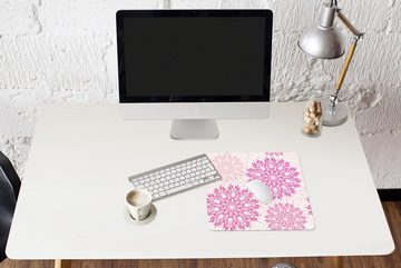 MuchoWow Gaming Mauspad Weihnachten - Sterne - Rosa - Muster (1-St), Mousepad mit Rutschfester Unterseite, Gaming, 40x40 cm, XXL, Großes