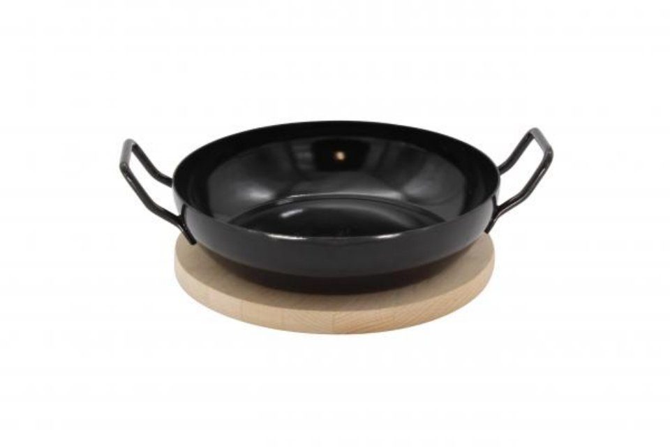 Krüger Pfannen-Set Schlemmerpfanne m. Holzteller 20 cm 1220H, (1-tlg)