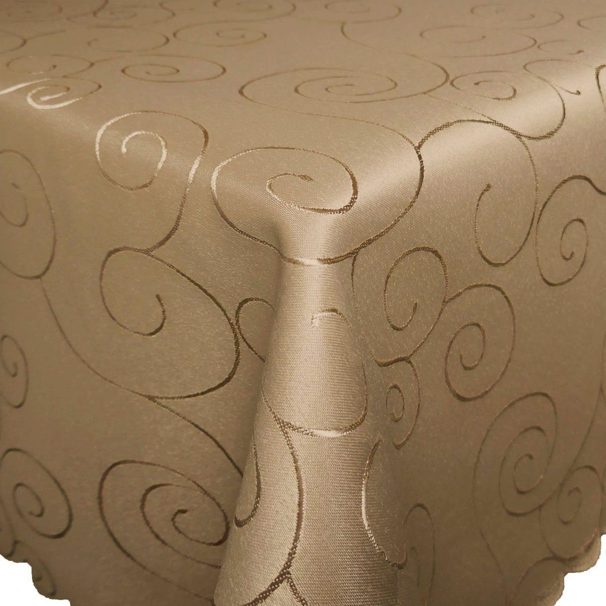Bronze Tischdecke Ornamente ECKIG Tischdecke Seidenglanz günstig online kaufen