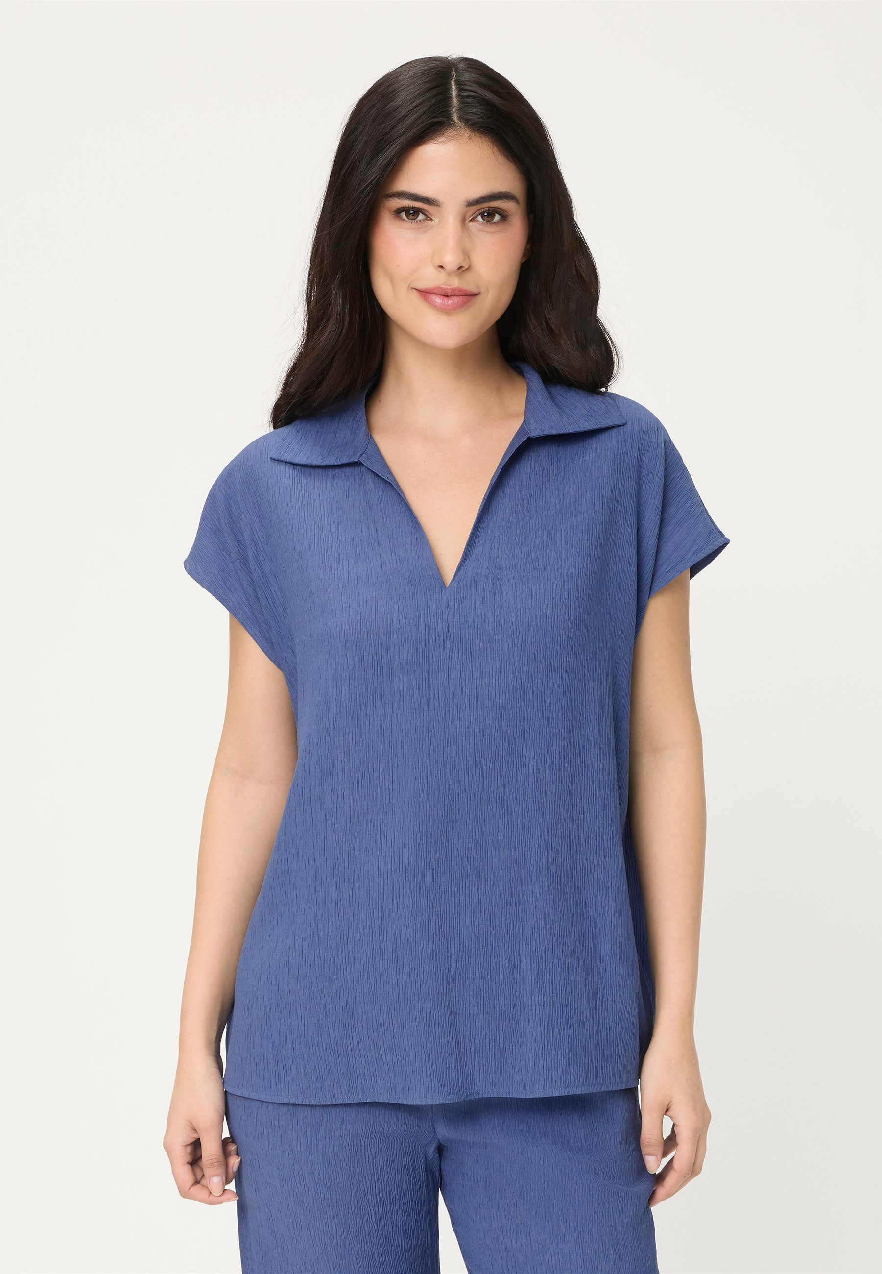 Olsen Hemdbluse mit Hemdkragen und Kimonoärmeln