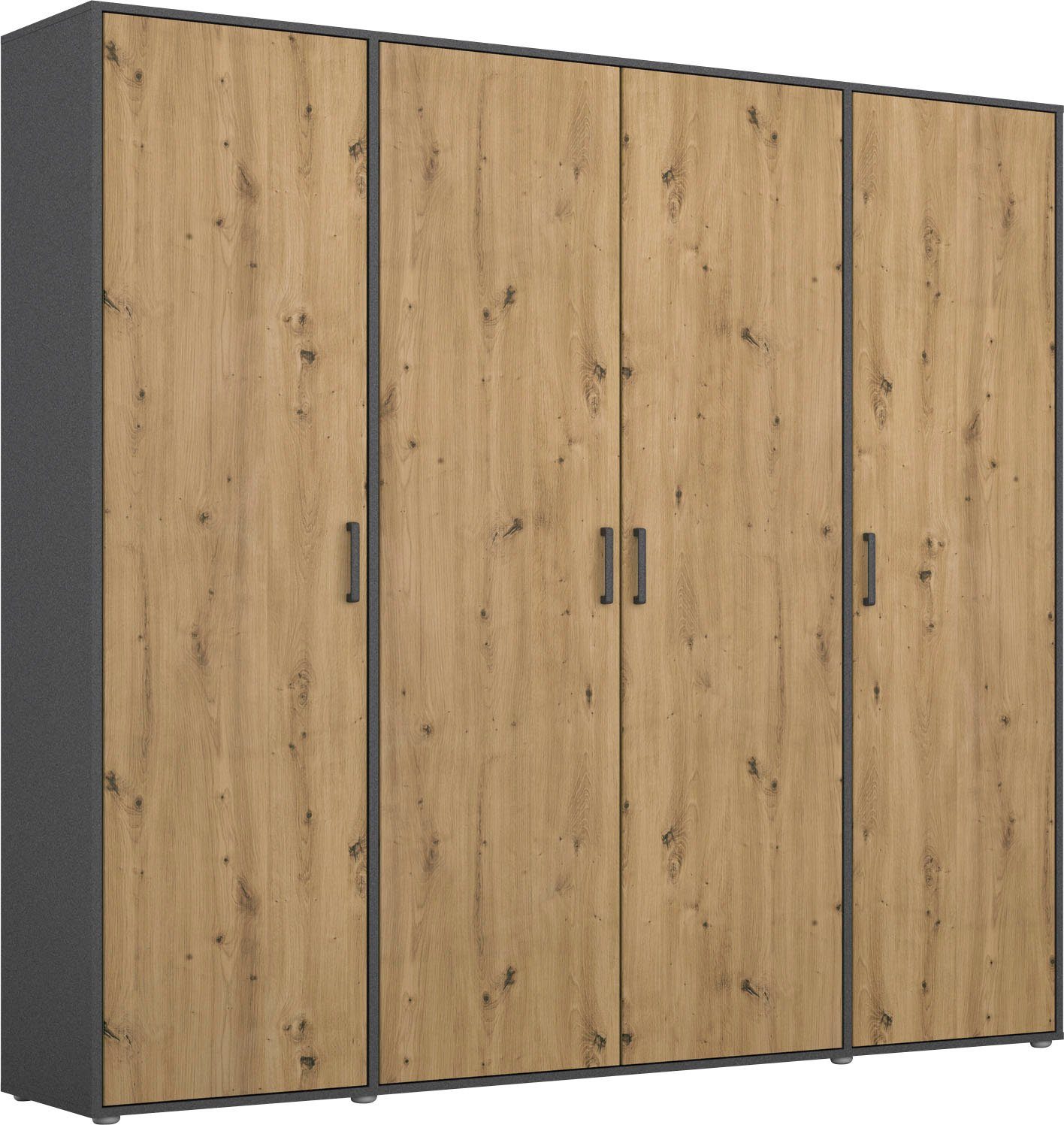 rauch Kleiderschrank VOYAGER Garderobe Wäscheschrank Schlafzimmer (in 3 verschiedenen Ausstattungen BASIC/CLASSIC/PREMIUM) mit 2 modernen Griffvarianten, viel Stauraum MADE IN GERMANY