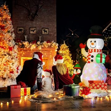 Elegear Weihnachtsmann 1.8M Schneemann, Weihnachtsfigur Aufblastbare für Weihnachten Deko (1 St), Weihnachten Deko Figuren, Weihnachtsdeko für Garten mit rotierende LED