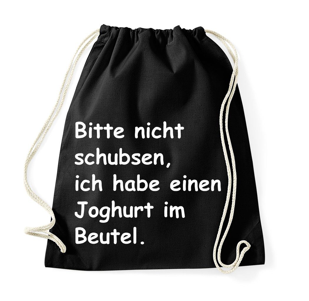 Youth Designz Turnbeutel "Bitte Nicht Schubsen" Baumwoll Tasche