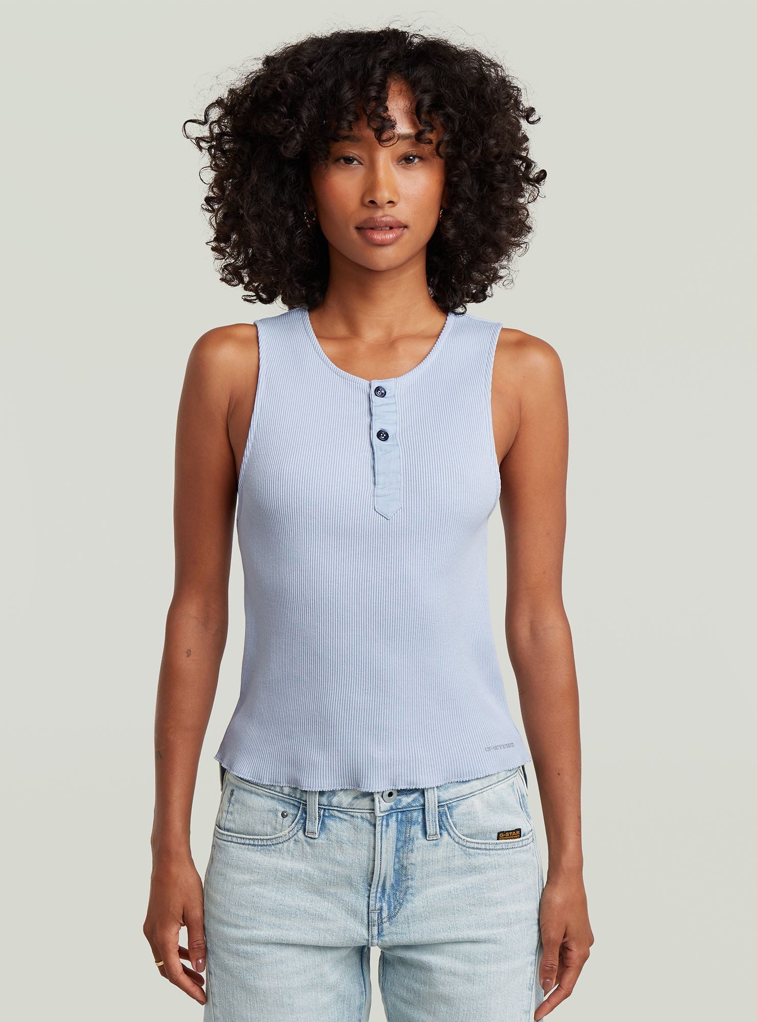 G-STAR T-Shirt Slim Henley Tank T-Shirt