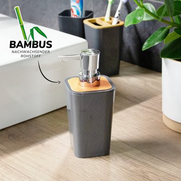 bremermann Seifenspender Seifenspender CALVI aus Bambus und Kunststoff, grau