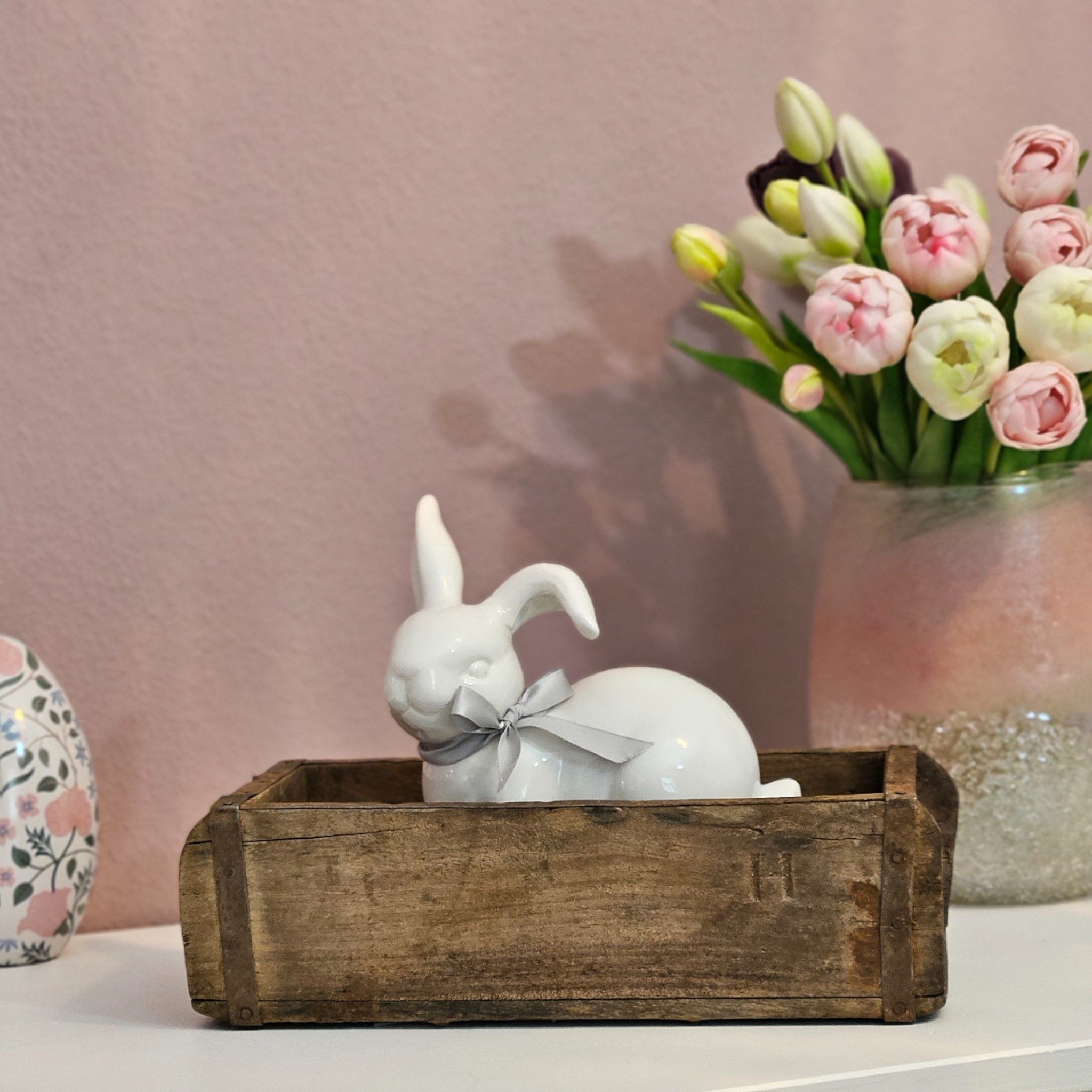 Meinposten Holzkiste Ziegelform Ziegelsteinform recyceltes Kasten 31 cm Original rustikal (1 St)