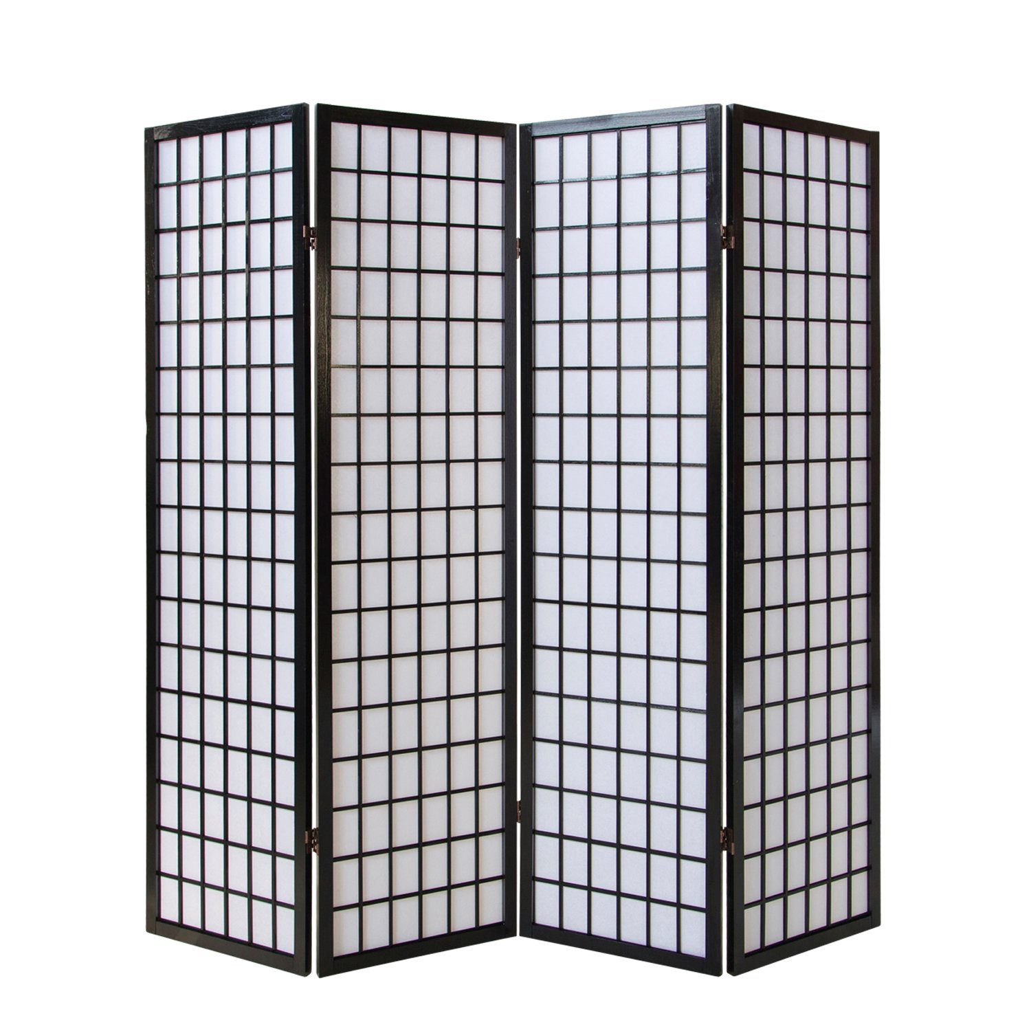 Homestyle4u Paravent Raumteiler Indoor Holz Shoj Schwarz Spanische Trennwand Sichtschutz