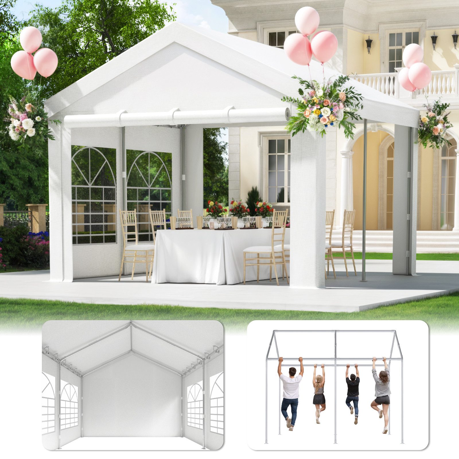 HOMALL Pavillon Partyzelt 3x4/3x6/4x6/4x8/4x10, Festzelt Stabiles, Wasserdi günstig online kaufen