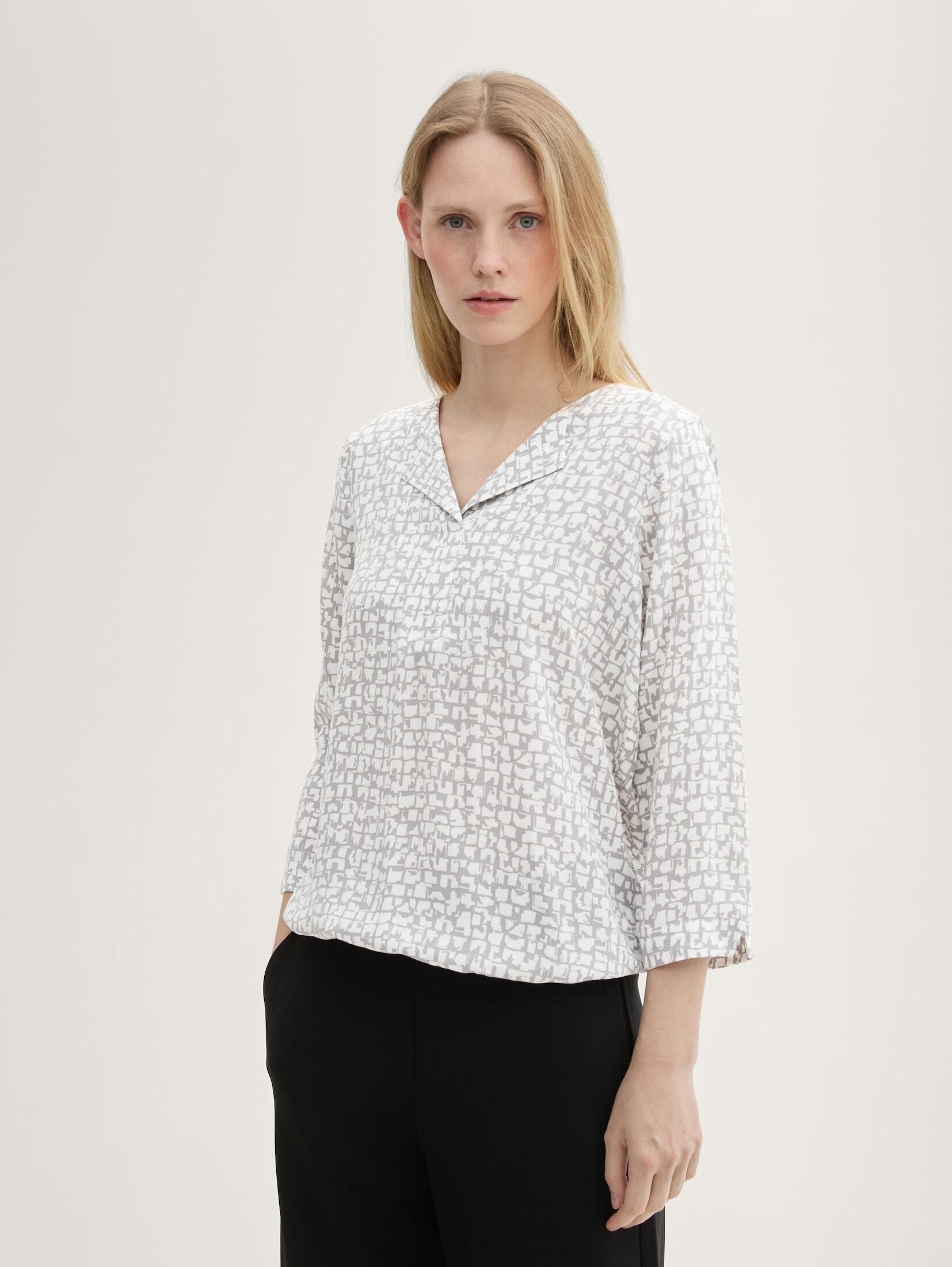 TOM TAILOR Langarmbluse Gemusterte Bluse mit günstig online kaufen