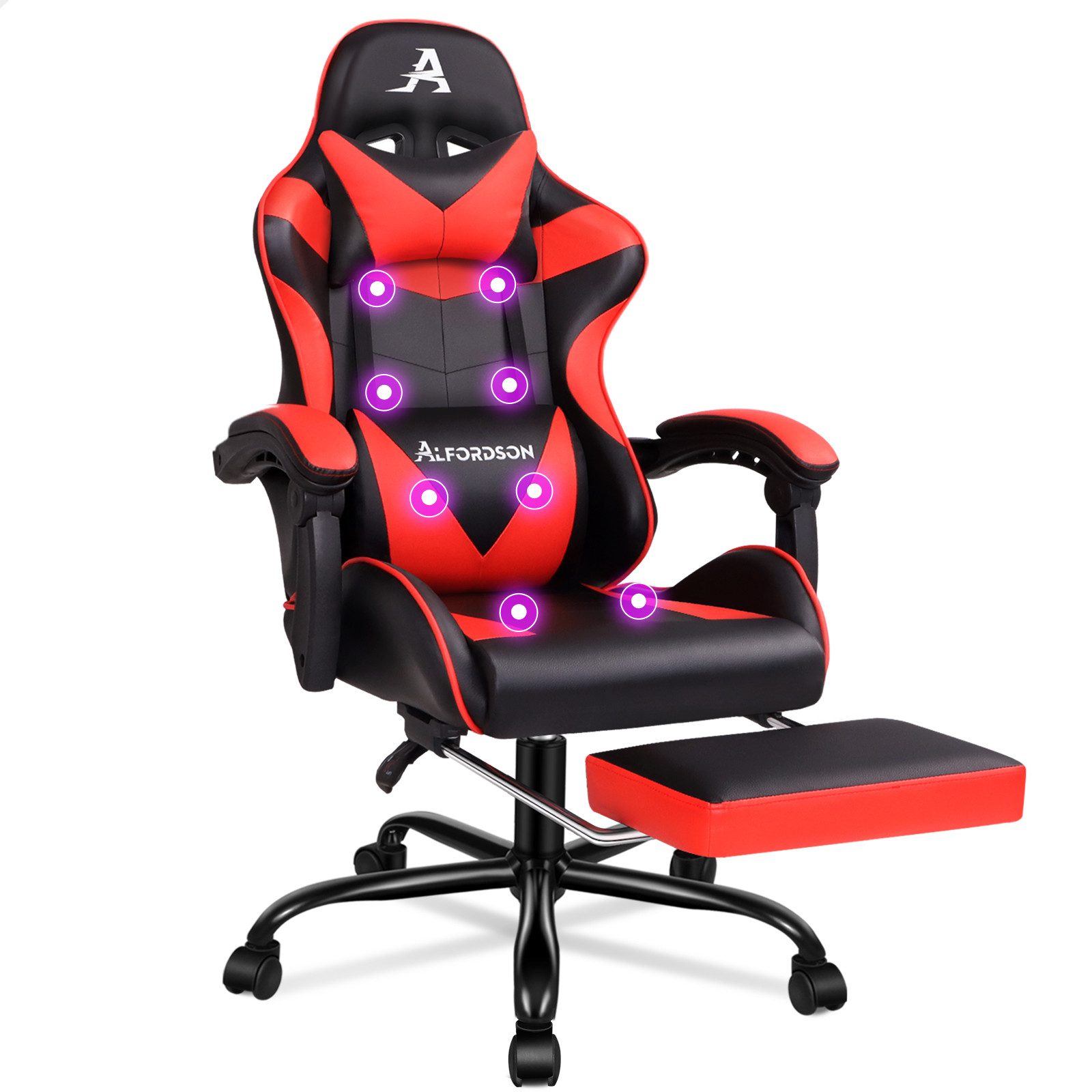 ALFORDSON Gaming-Stuhl mit Fußstütze, 8 Massagepunkten günstig online kaufen