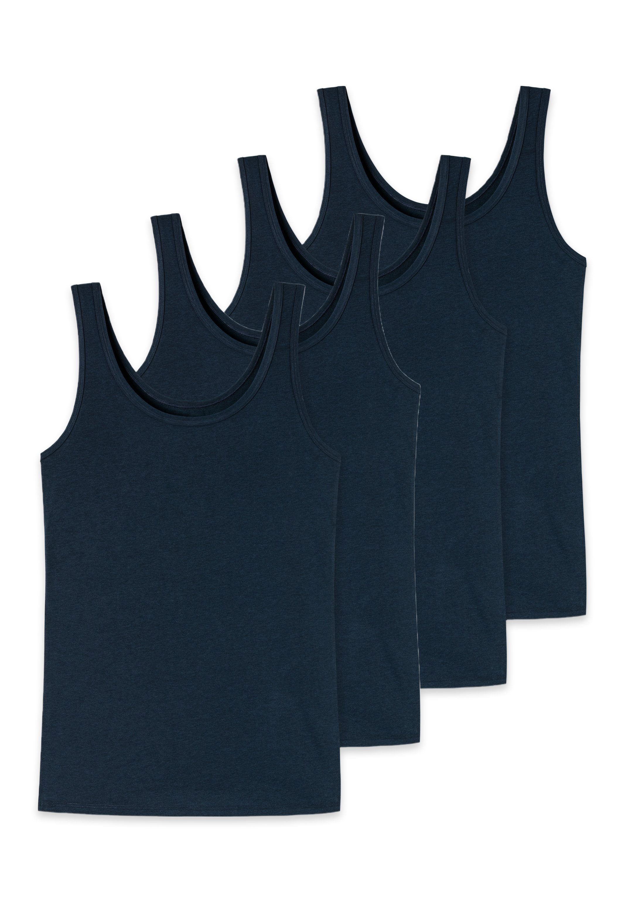 uncover by SCHIESSER Unterhemd 4er Pack Basic (Spar-Set, 4-St) Unterhemd / Tanktop - Baumwolle - Hochwertig verarbeitet Dunkelblau