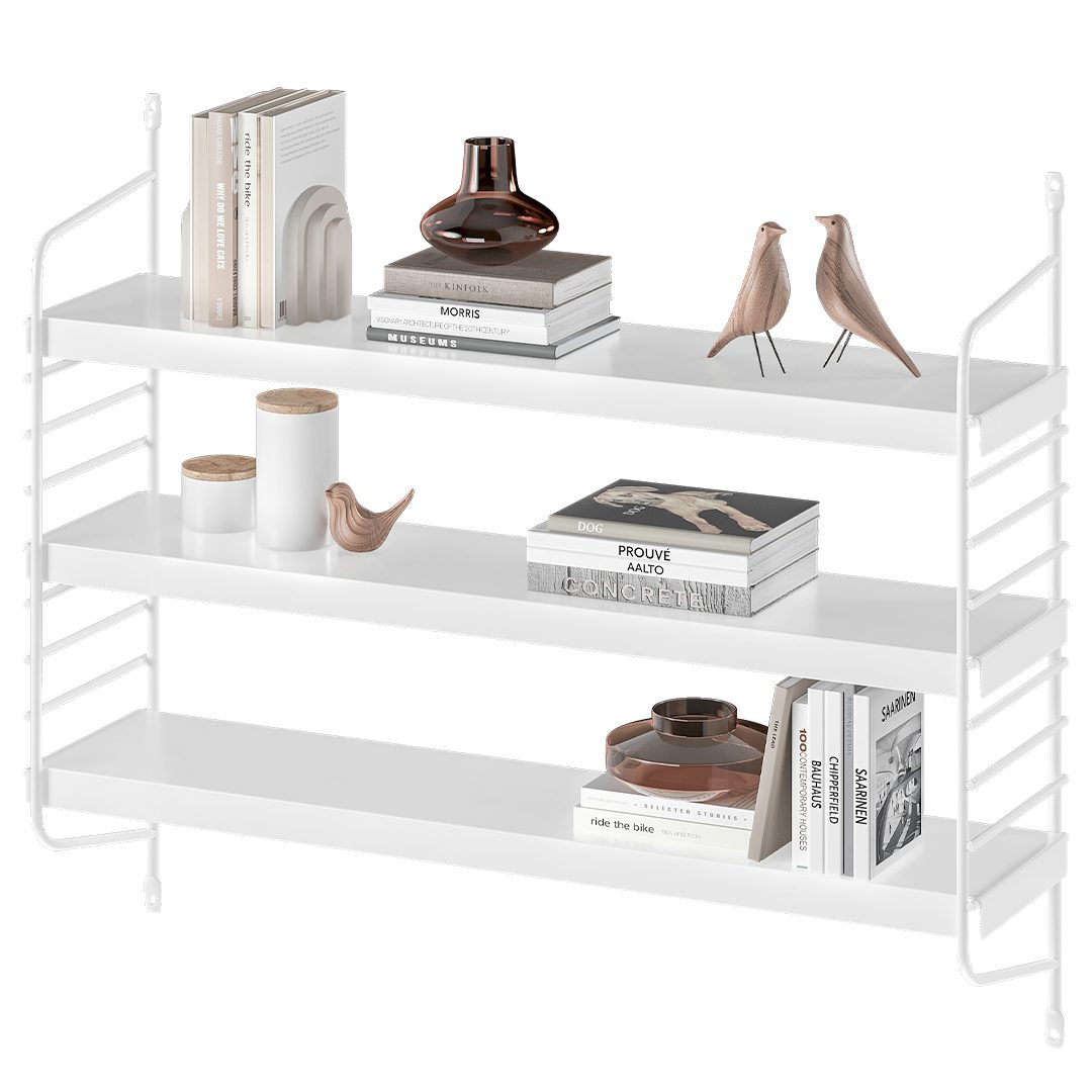 skølm Wandregal Mimir mit 3 höhenverstellbaren Regalböden, weiß, bis 5kg pr günstig online kaufen