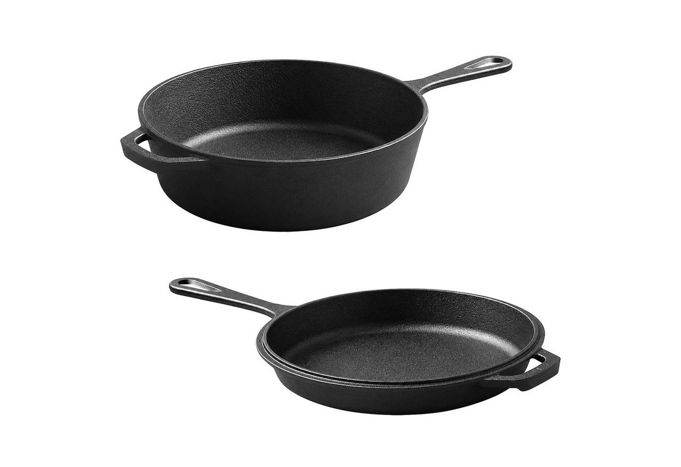 Youyijia Bratpfanne Gusseisen Kombikocher 2-in-1, Dutch Oven Mit Pfannen Deckel