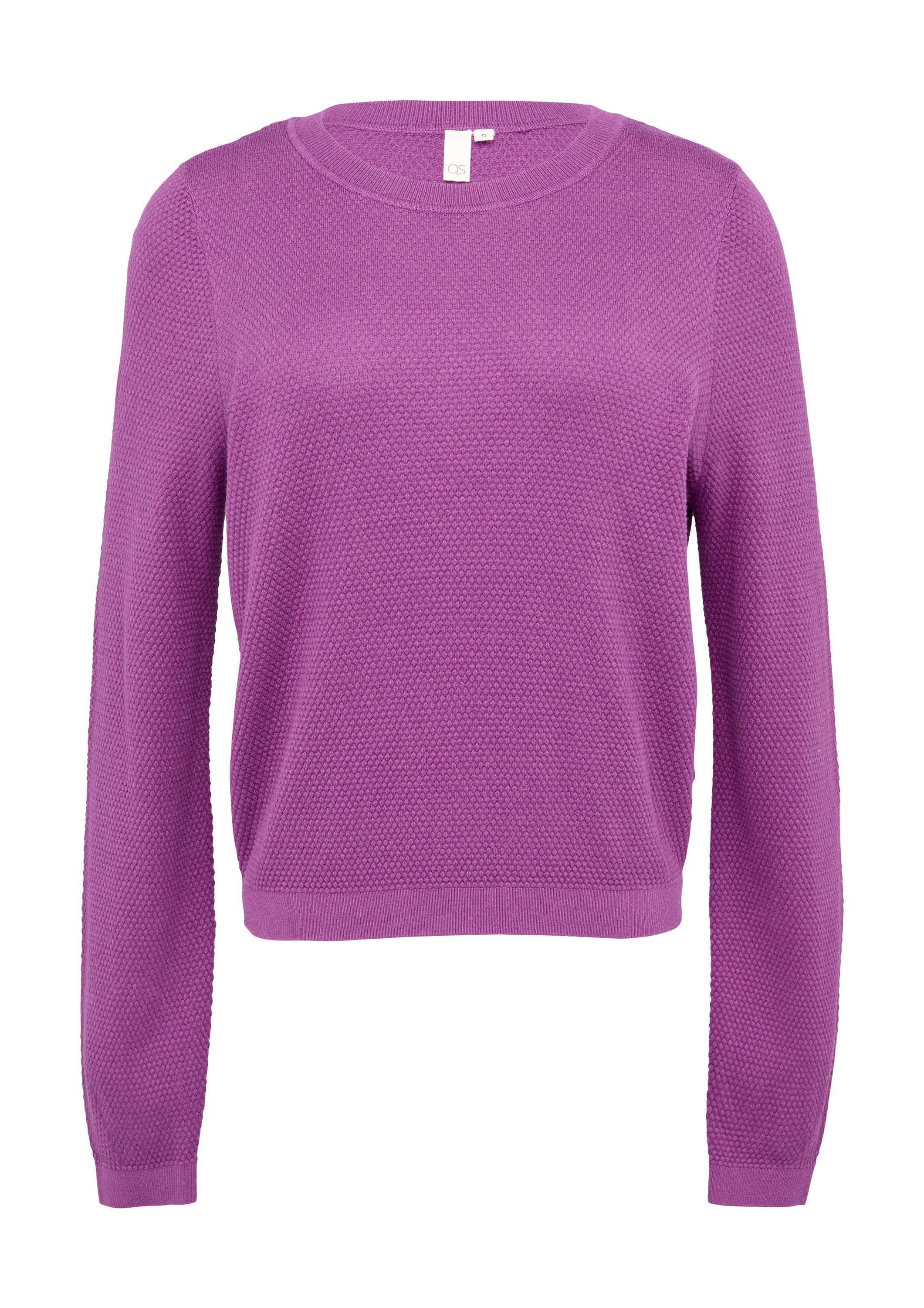 QS Longpullover Strickpullover Pullover aus Viskosemix mit Struktur günstig online kaufen