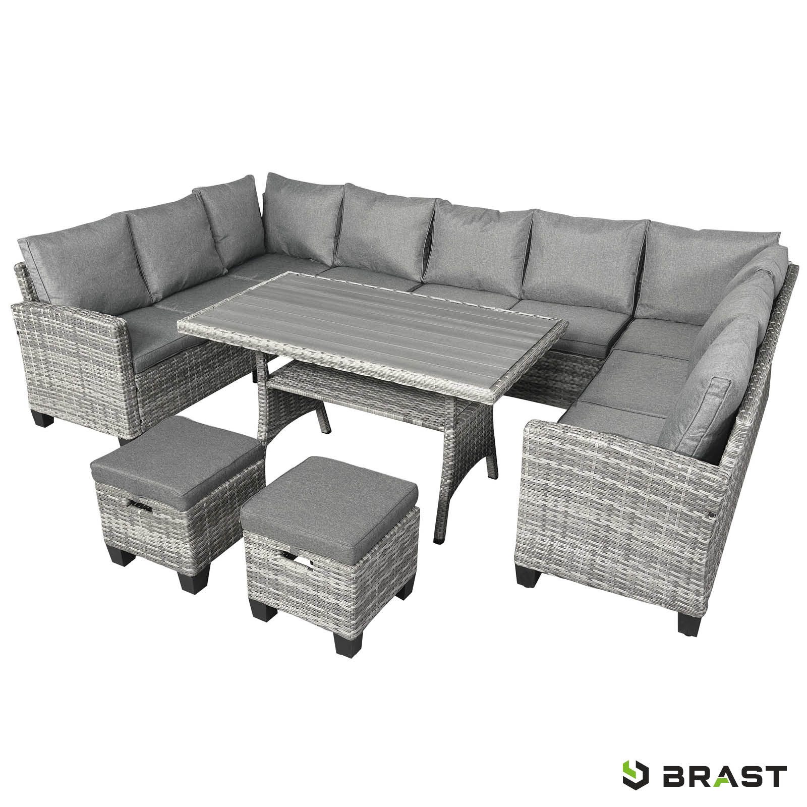 BRAST Gartenlounge-Set Family, bis zu 11 Personen viele Farben, inkl. extra Dicke Kissen, TÜV geprüft Outdoor Loungemöbel