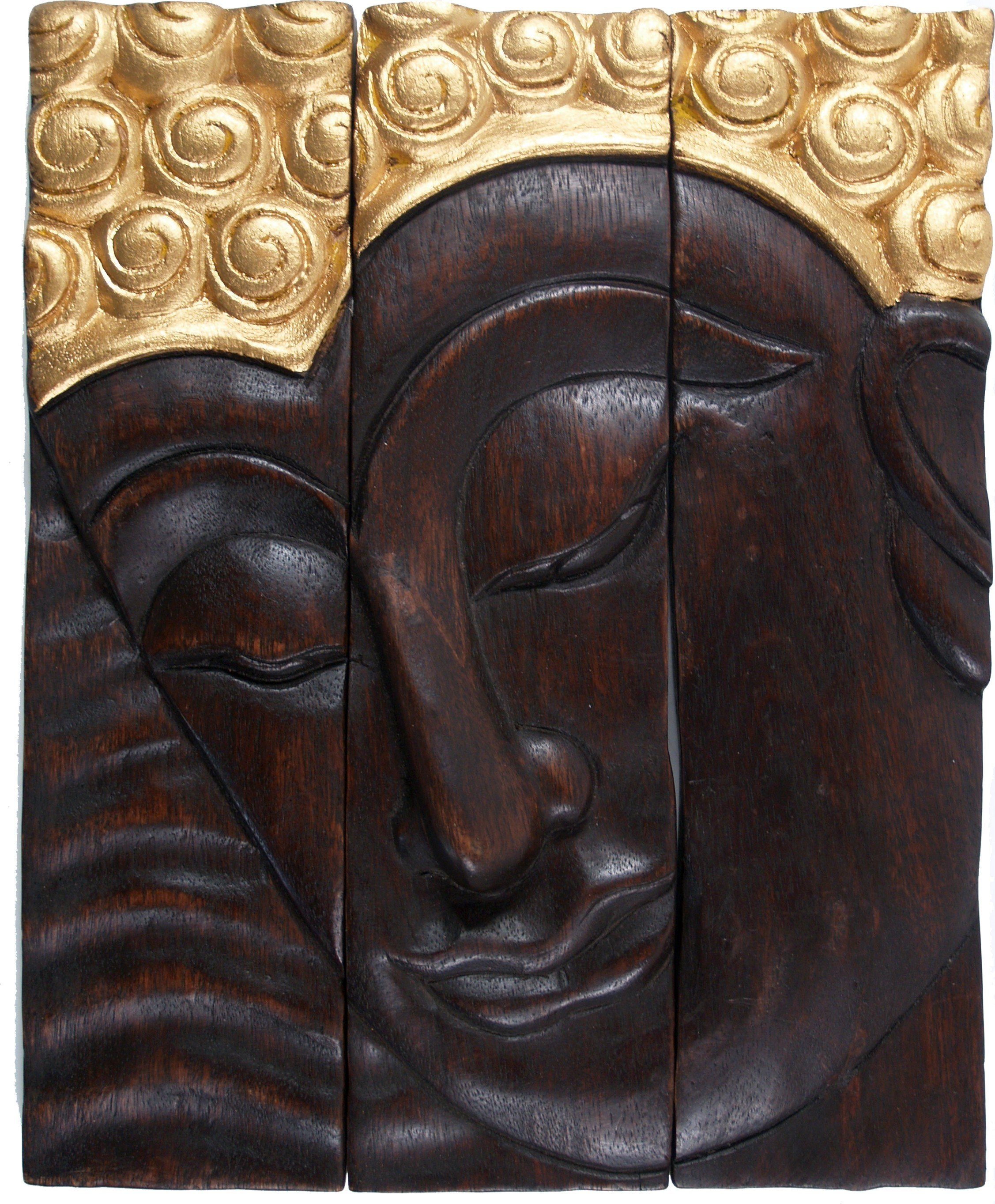Guru-Shop Buddhafigur Dreiteiliges Buddha Wandbild 25*30 cm..