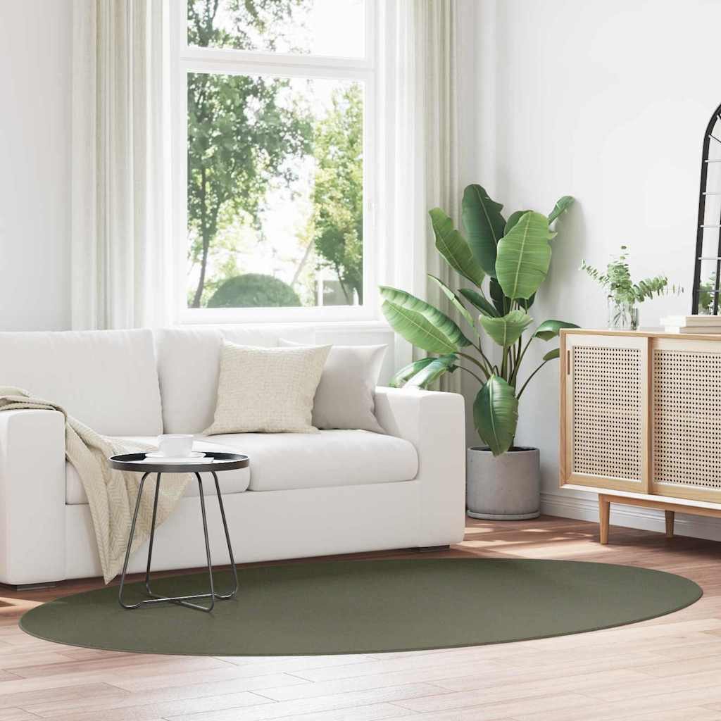 vidaXL Teppich Bereichsteppiche HUARTE Waldgrün 160 x 230 cm 100 %Polyester, Oval