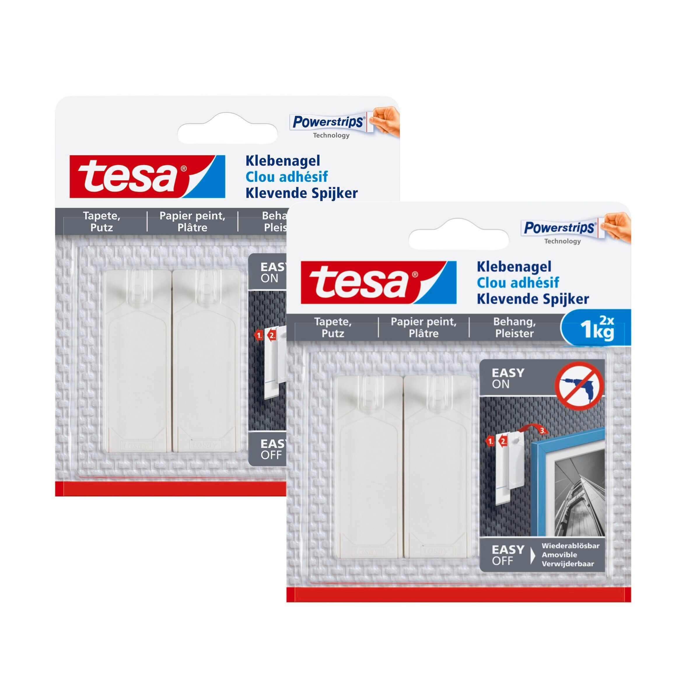 Klebehaken POWERSTRIPS Klebenagel mit max. 1 kg Haltekraft für Bilder