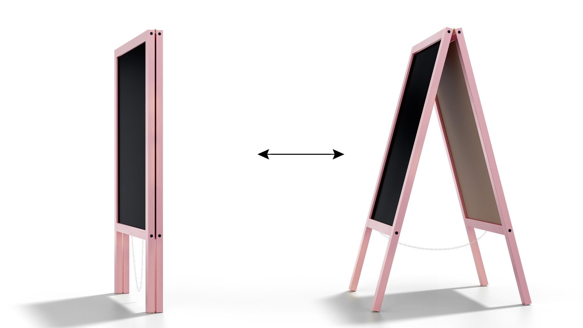 ALLboards Standtafel Kundenstopper mit farbigem Holzrahmen 118x61cm Werbetafel