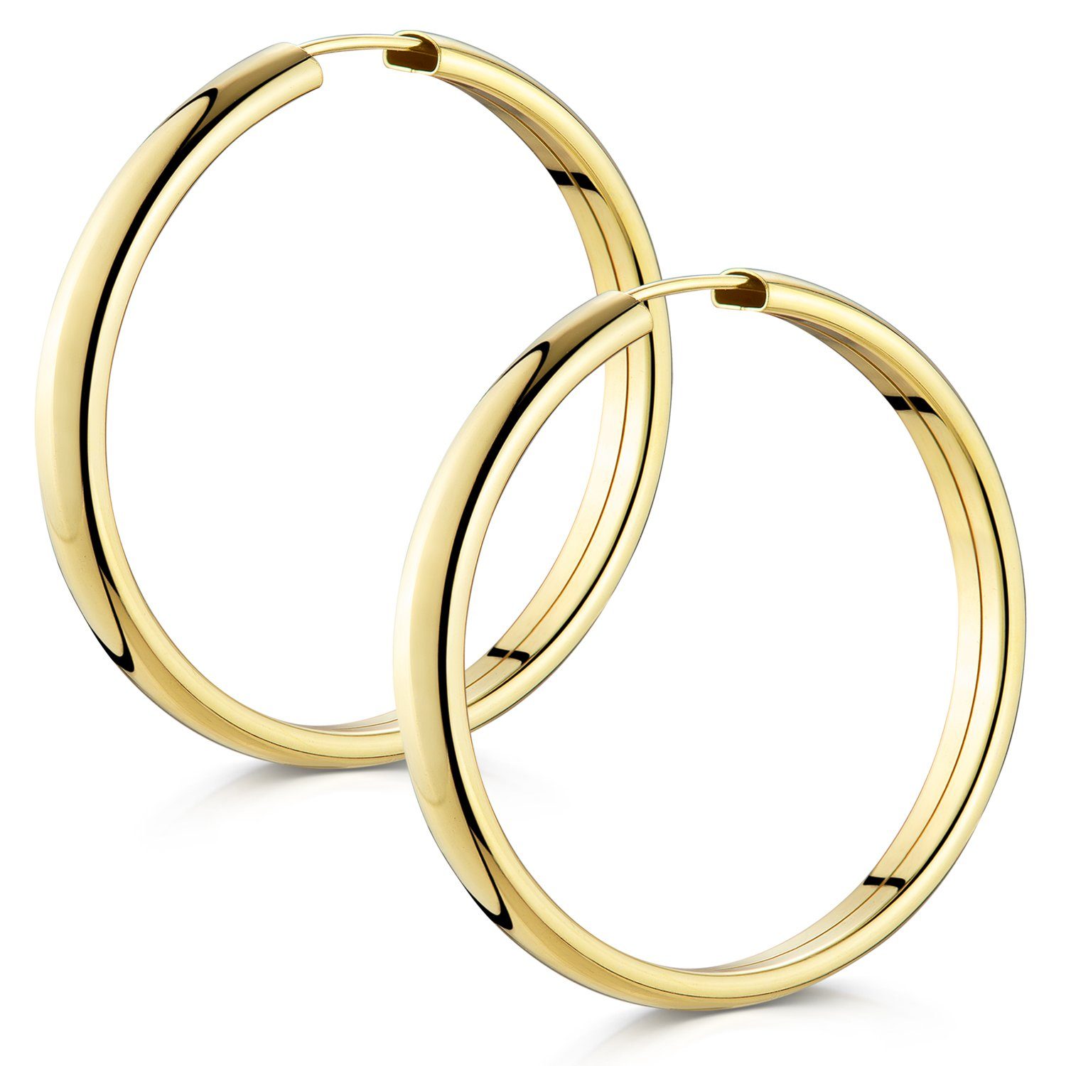 Materia Paar Creolen Damen Gold breit Ø40mm SO-356, Sterlingsilber, vergold günstig online kaufen