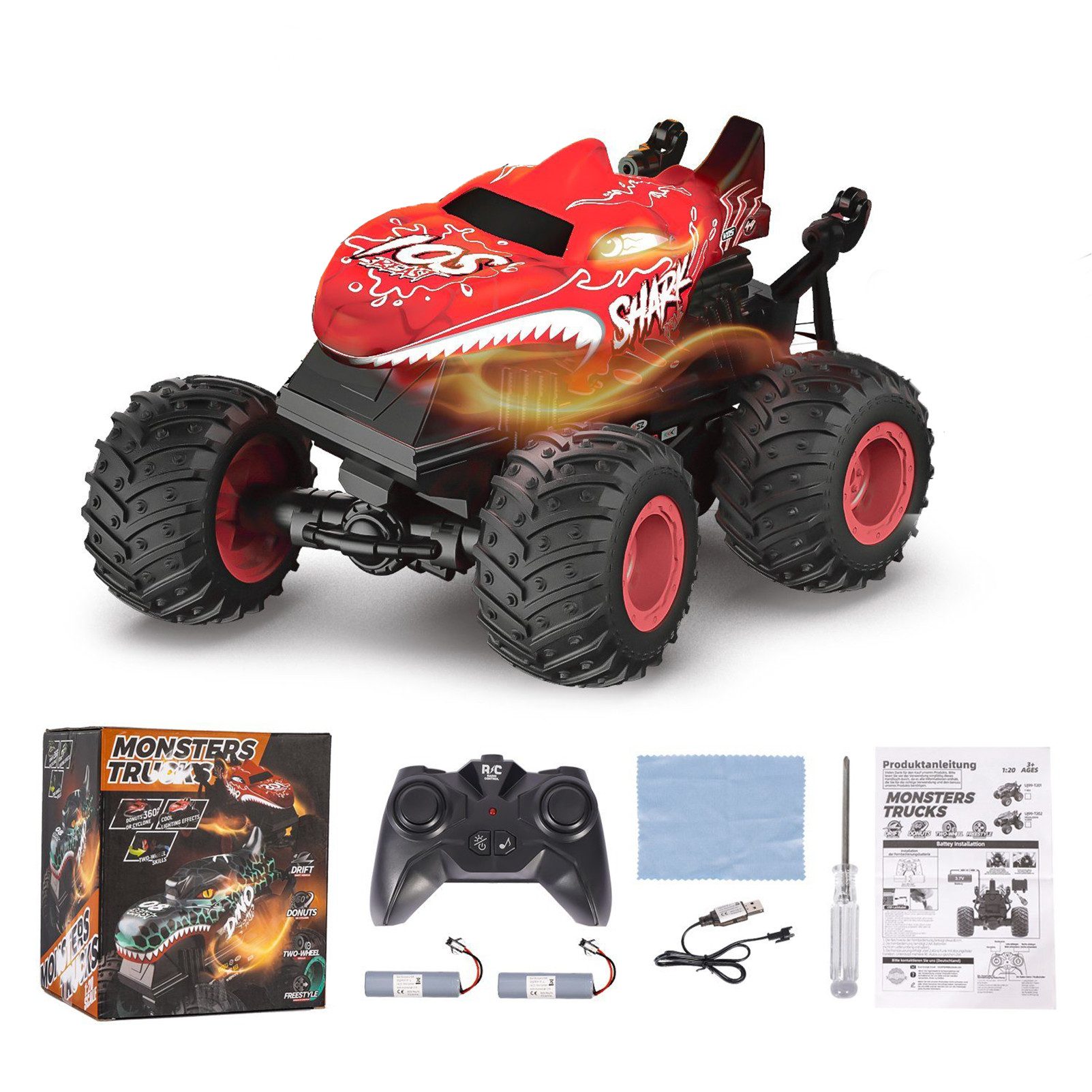 RC-Auto Ferngesteuertes Auto, 2,4GHz20km/h RC Monstertruck mit Aufrecht Gehen