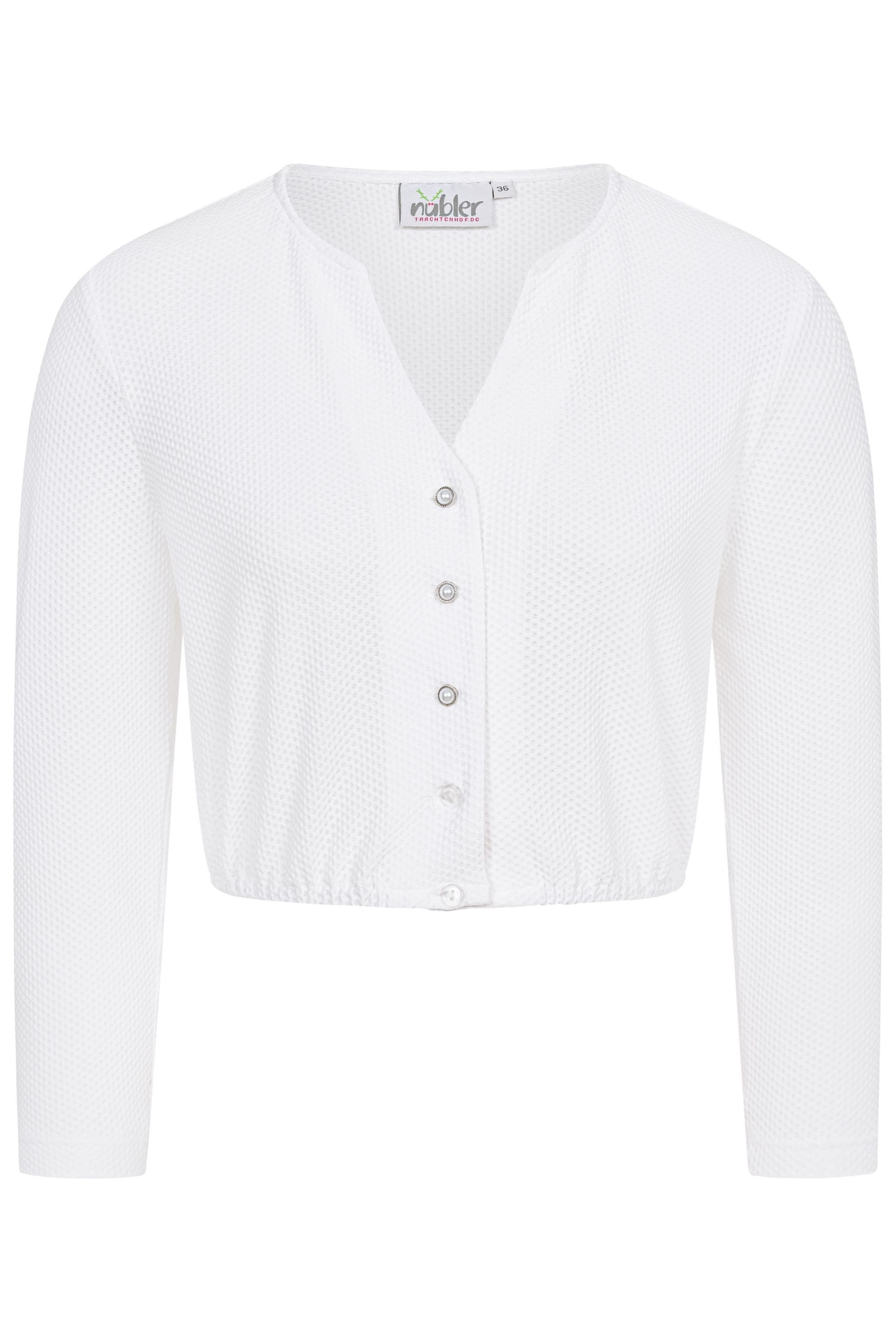 Nübler Dirndlbluse Dirndlbluse Langarm Lorena in Weiß