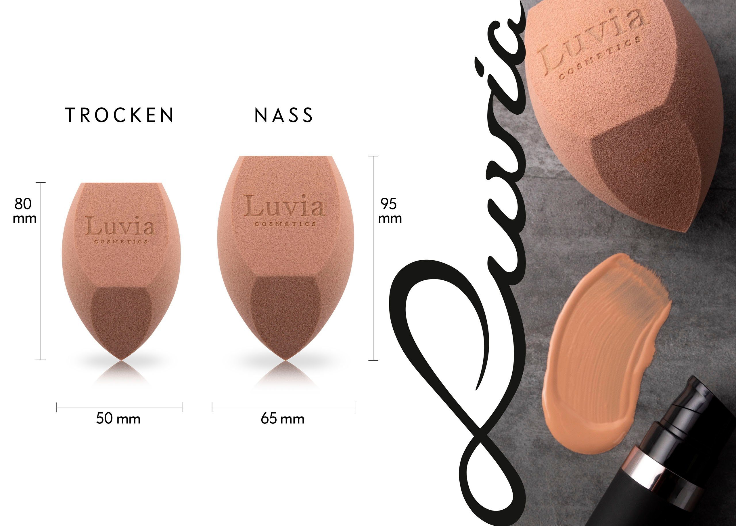 Luvia Cosmetics Schwamm Schwamm Vegan Make-up Body Prime Make-up Sponge, XXL