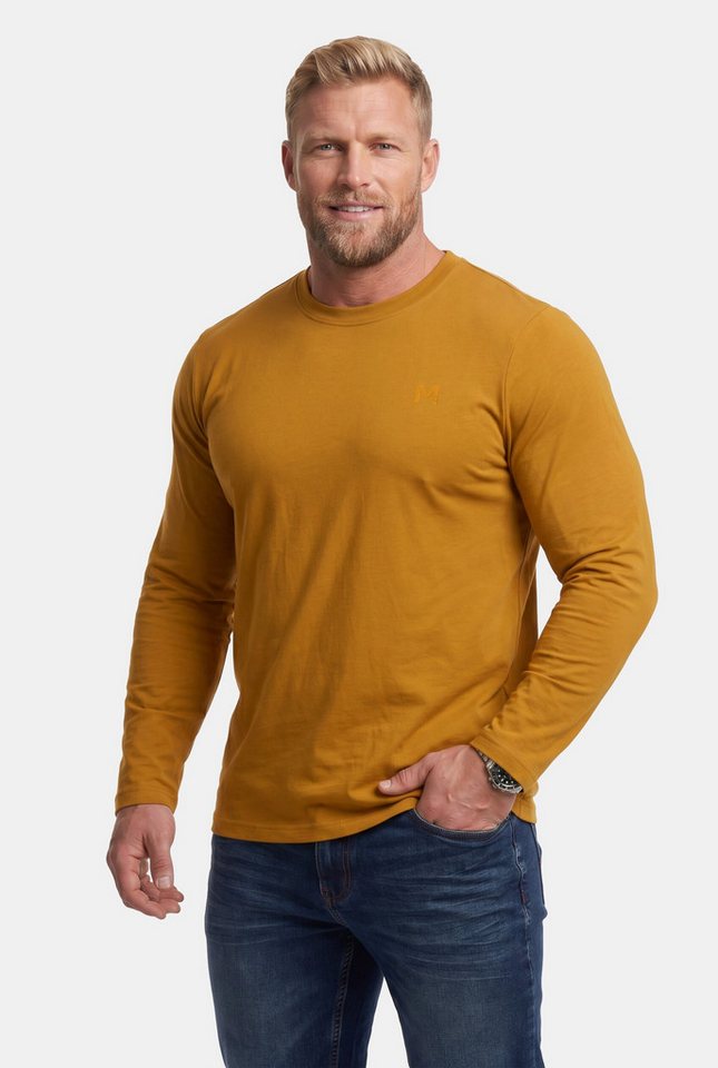 Men Plus T-Shirt Langarmshirt Basic Rundhals