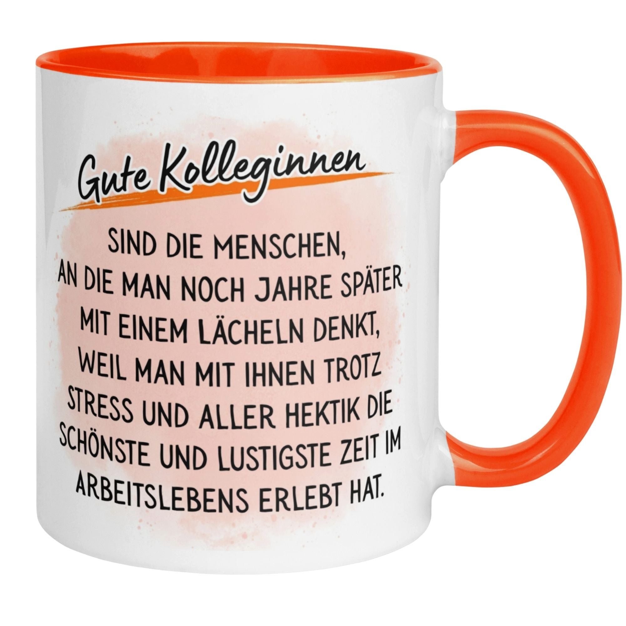 Momentals Tasse Kollegin – An Gute Kolleginnen denkt man mit einem lächeln – Abschied, Gratis Versand · Links-&Rechtshänder · Spülmaschinenfest